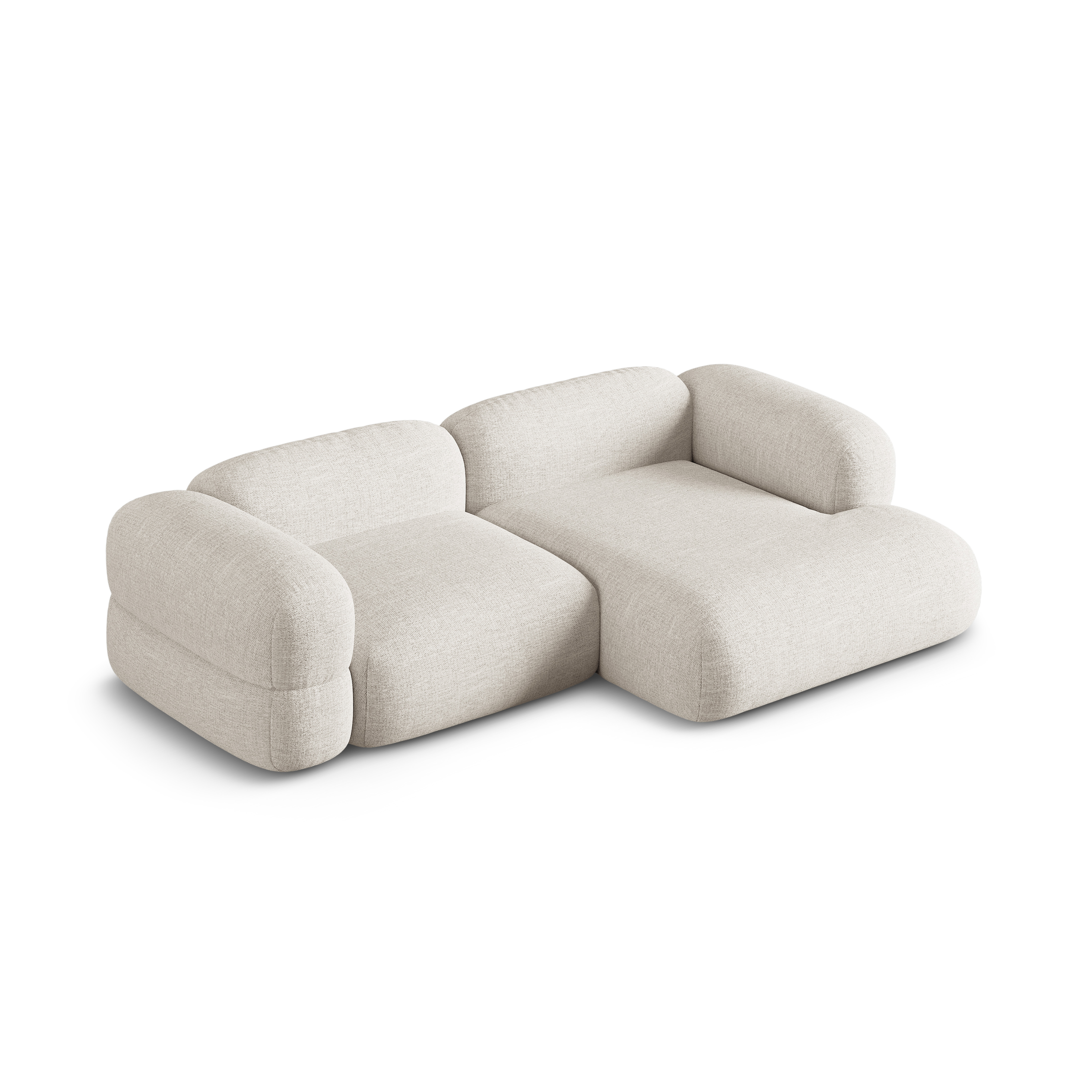 Right-sided corner sofa ROGER beige chenille