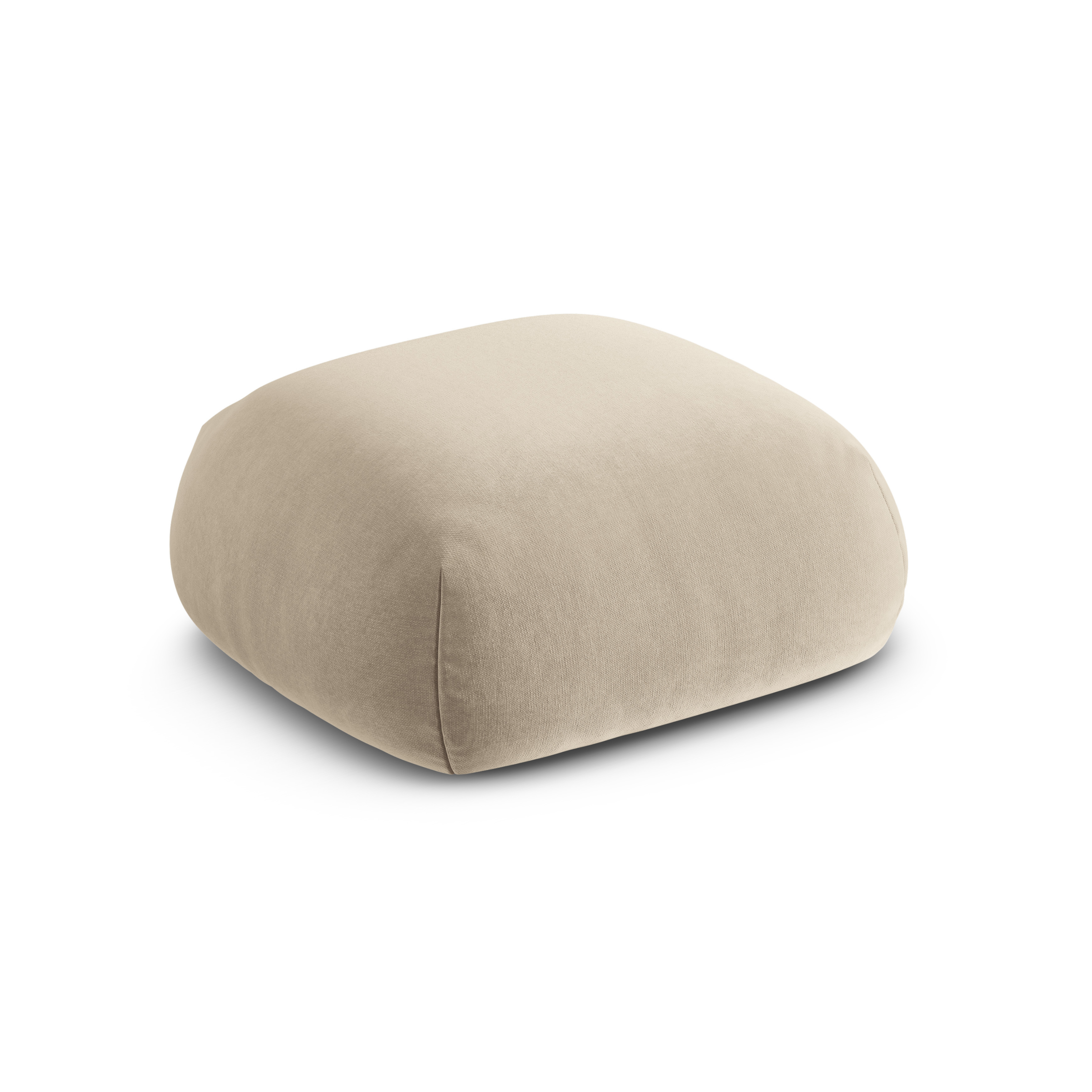 Velvet pouf ROGER light beige