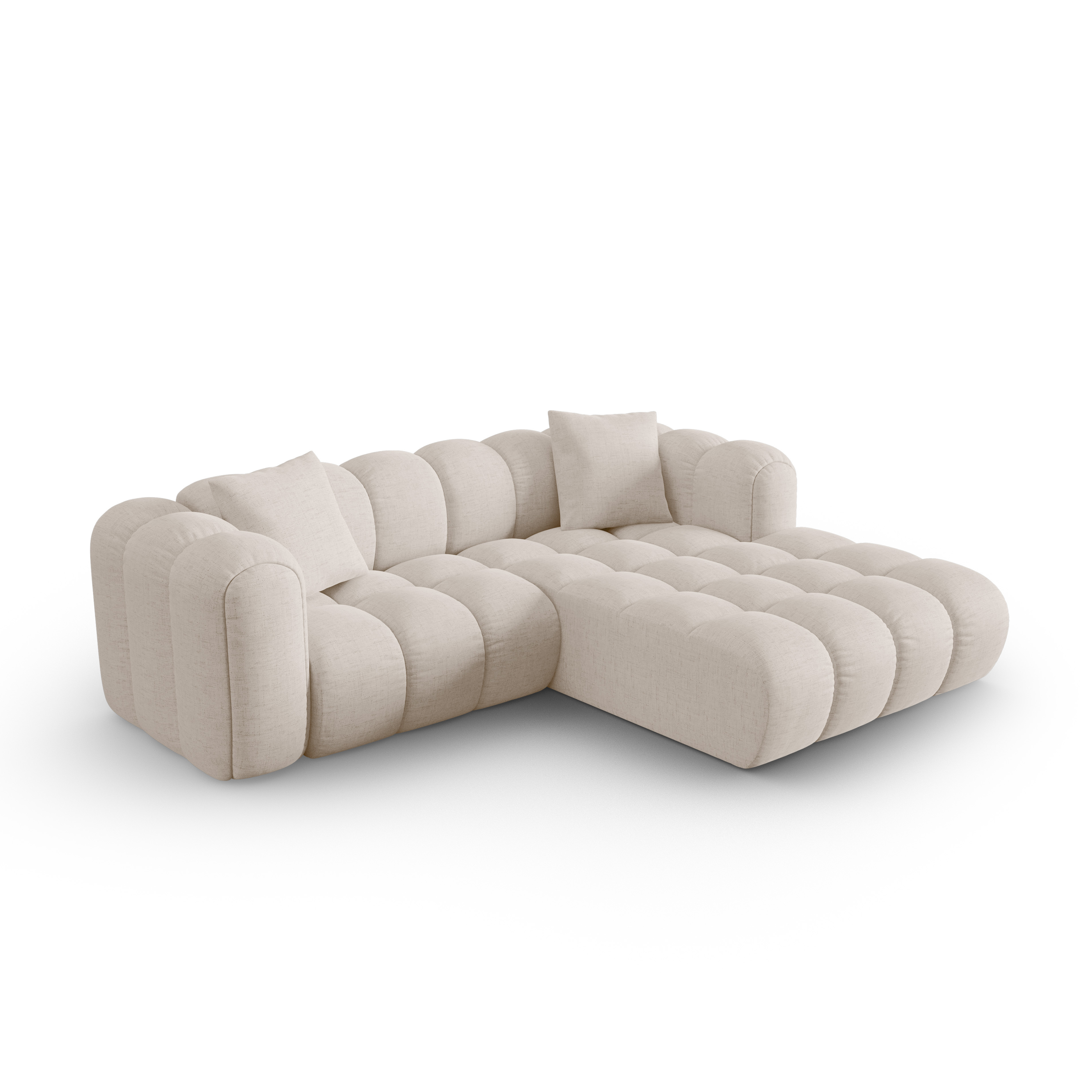 Right-facing 3-seater sofa ASTRO beige chenille
