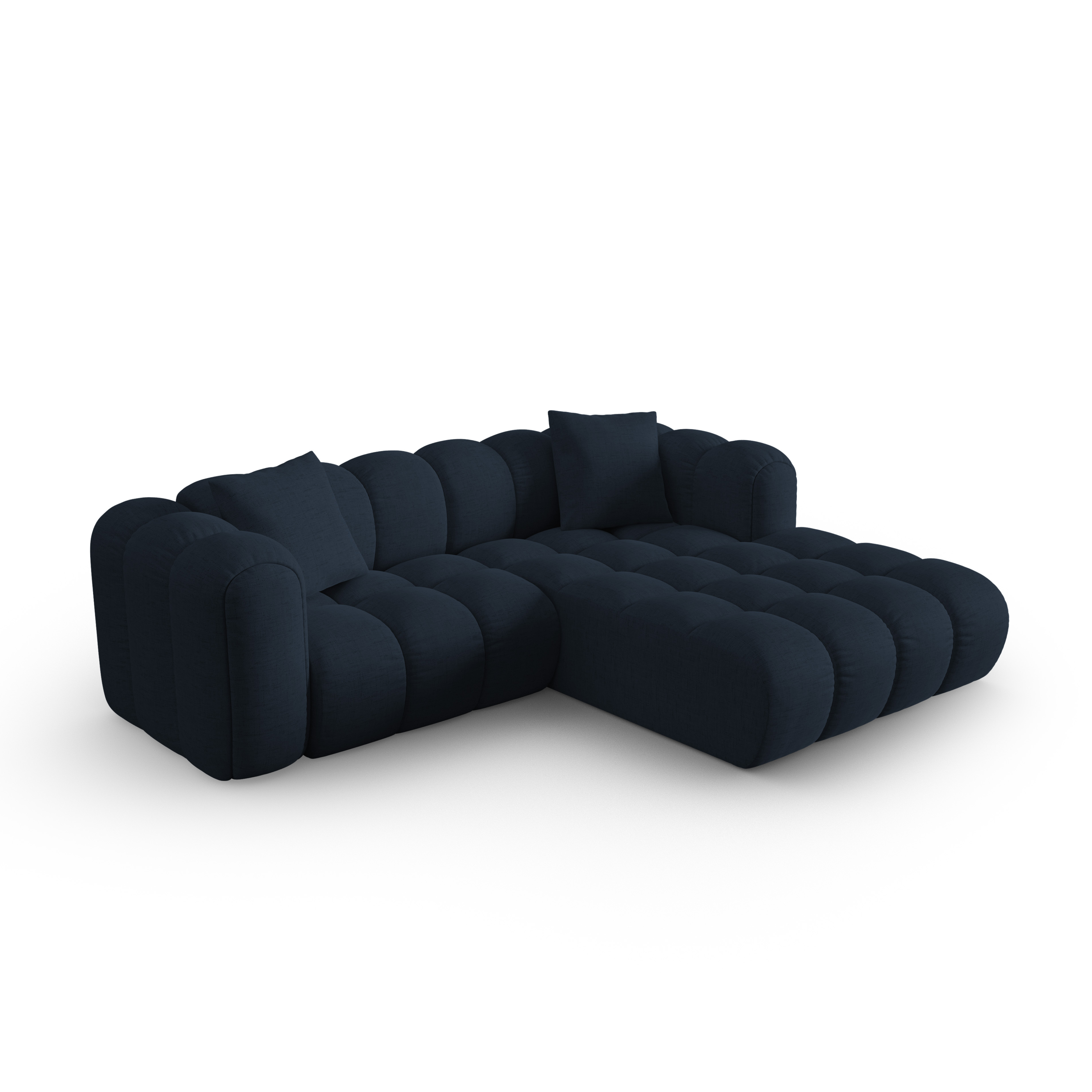 Right-facing 3-seater Corner Sofa ASTRO royal navy chenille