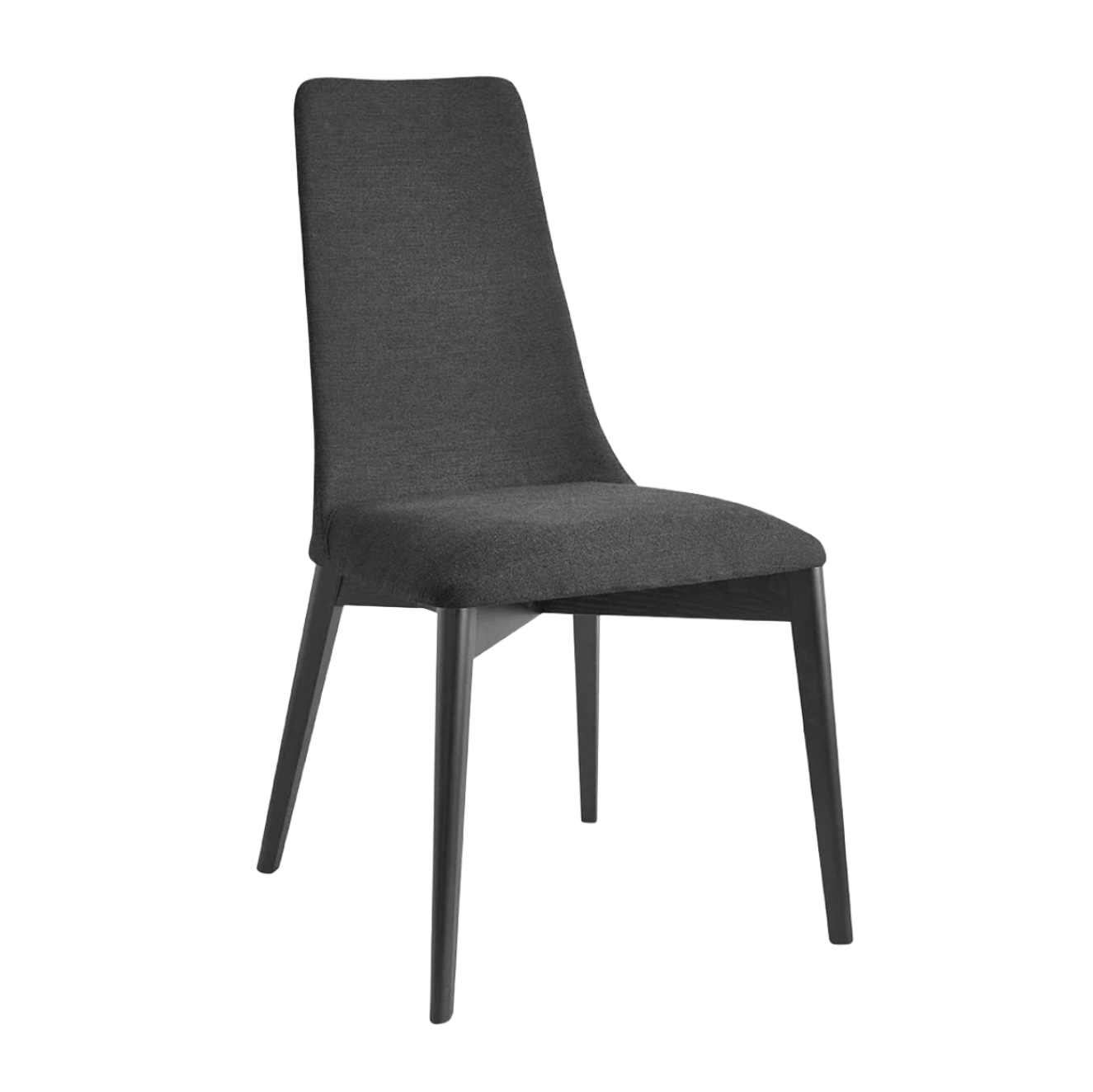 Upholstered ETOILE Chair with Graphite Wooden Base
