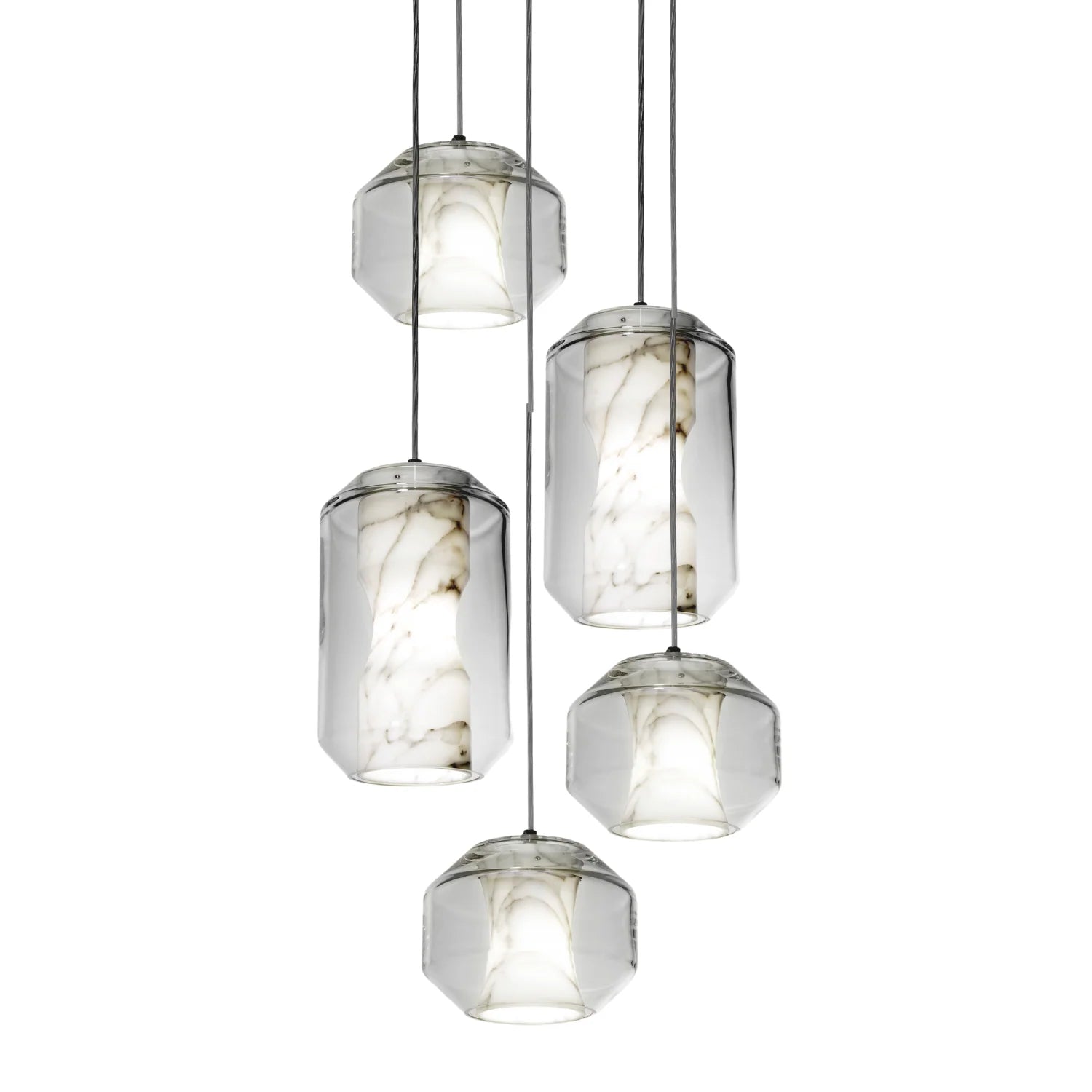 Lampa visící 5-bodová CHAMBER mramor
