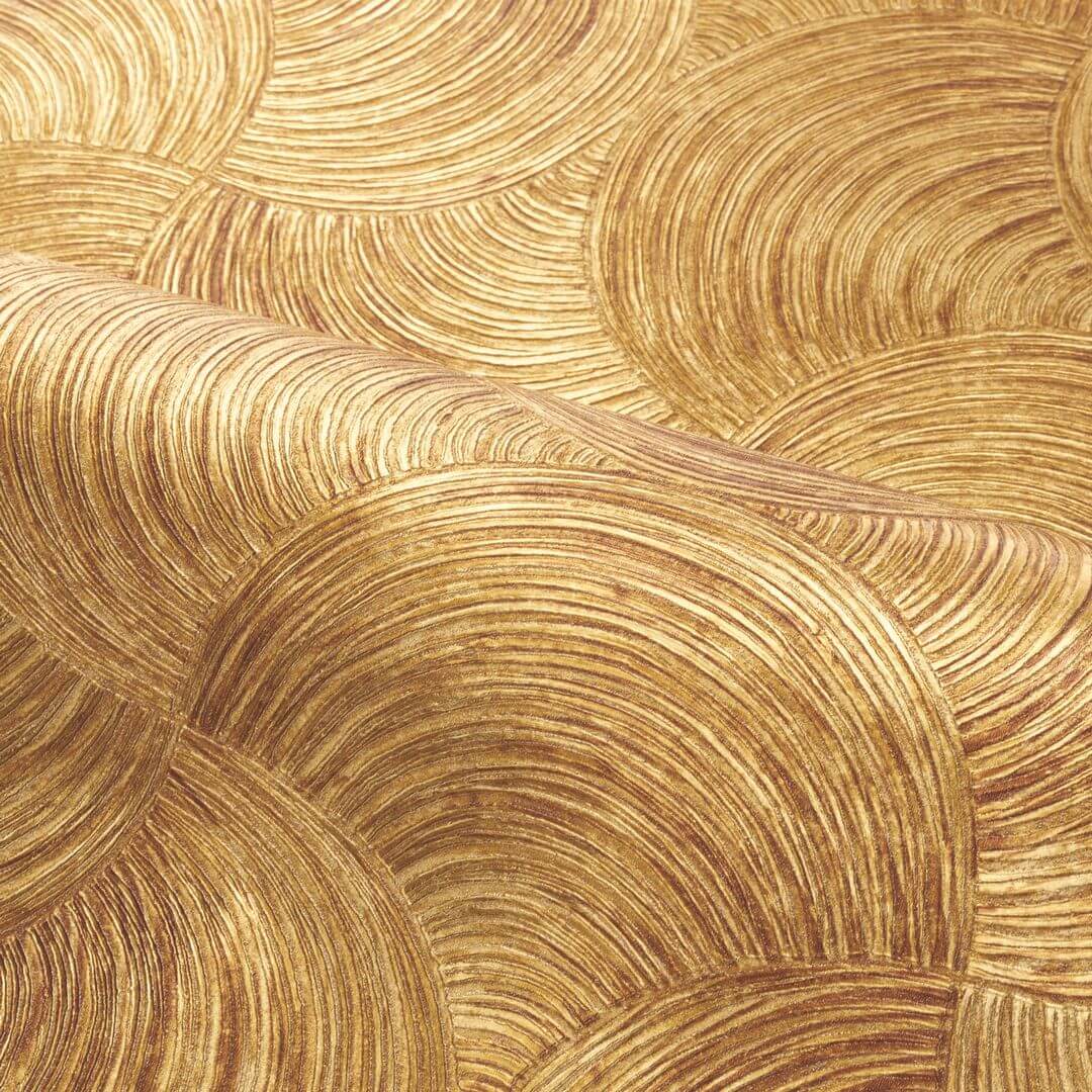 Metallic Structural Wallpaper with Abstract Pattern APHELIE - OR Copper Gold