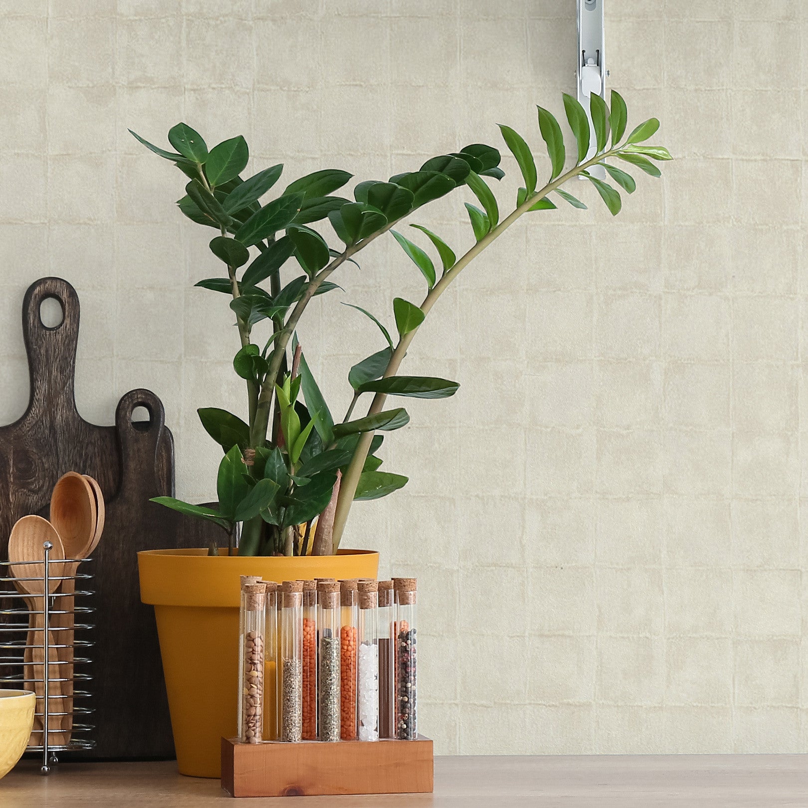 Tapeta se strukturou imitující dlaždice FAENZA - IVOIRE slonová kost