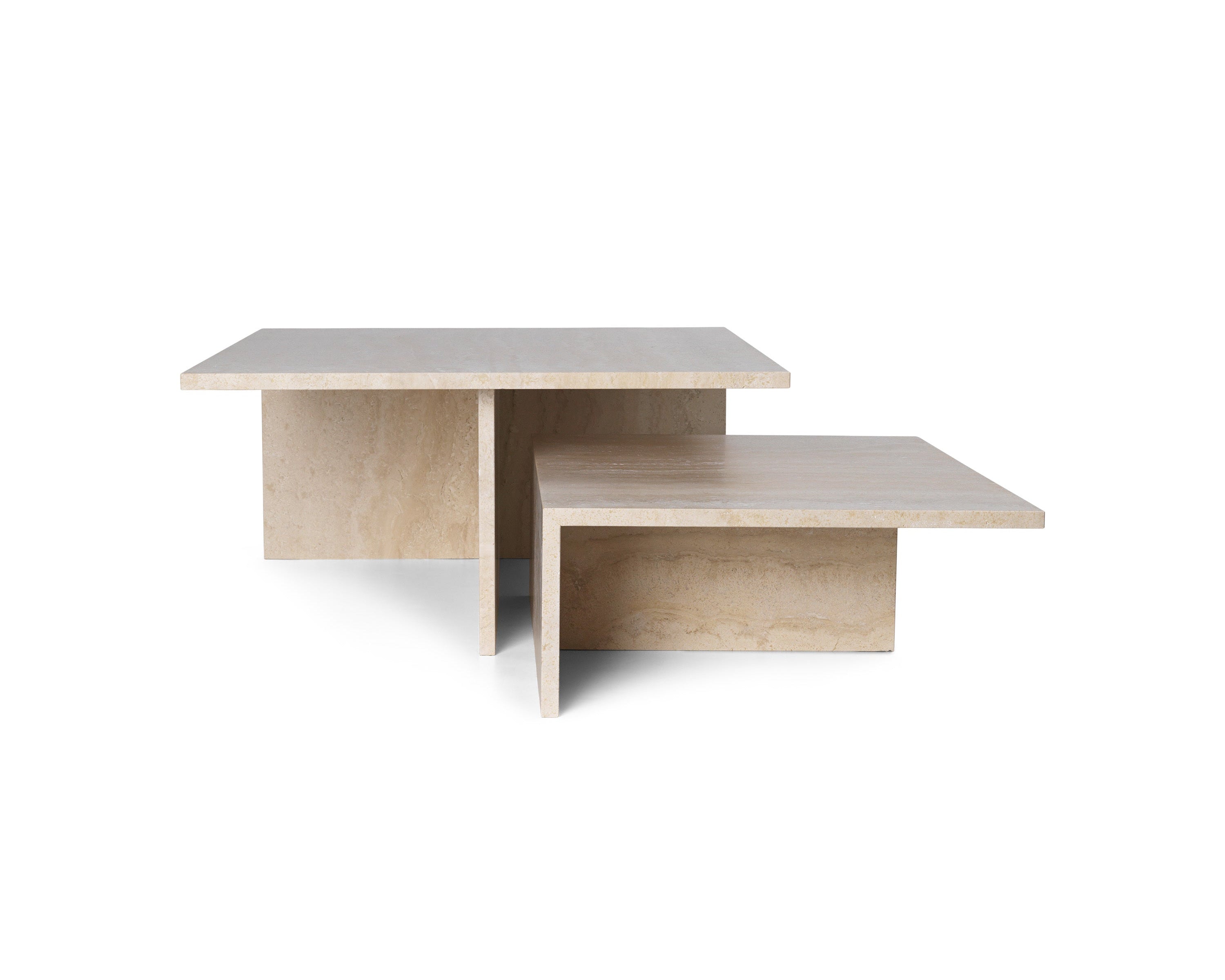 DISTINCT GRANDE DUO travertine table set