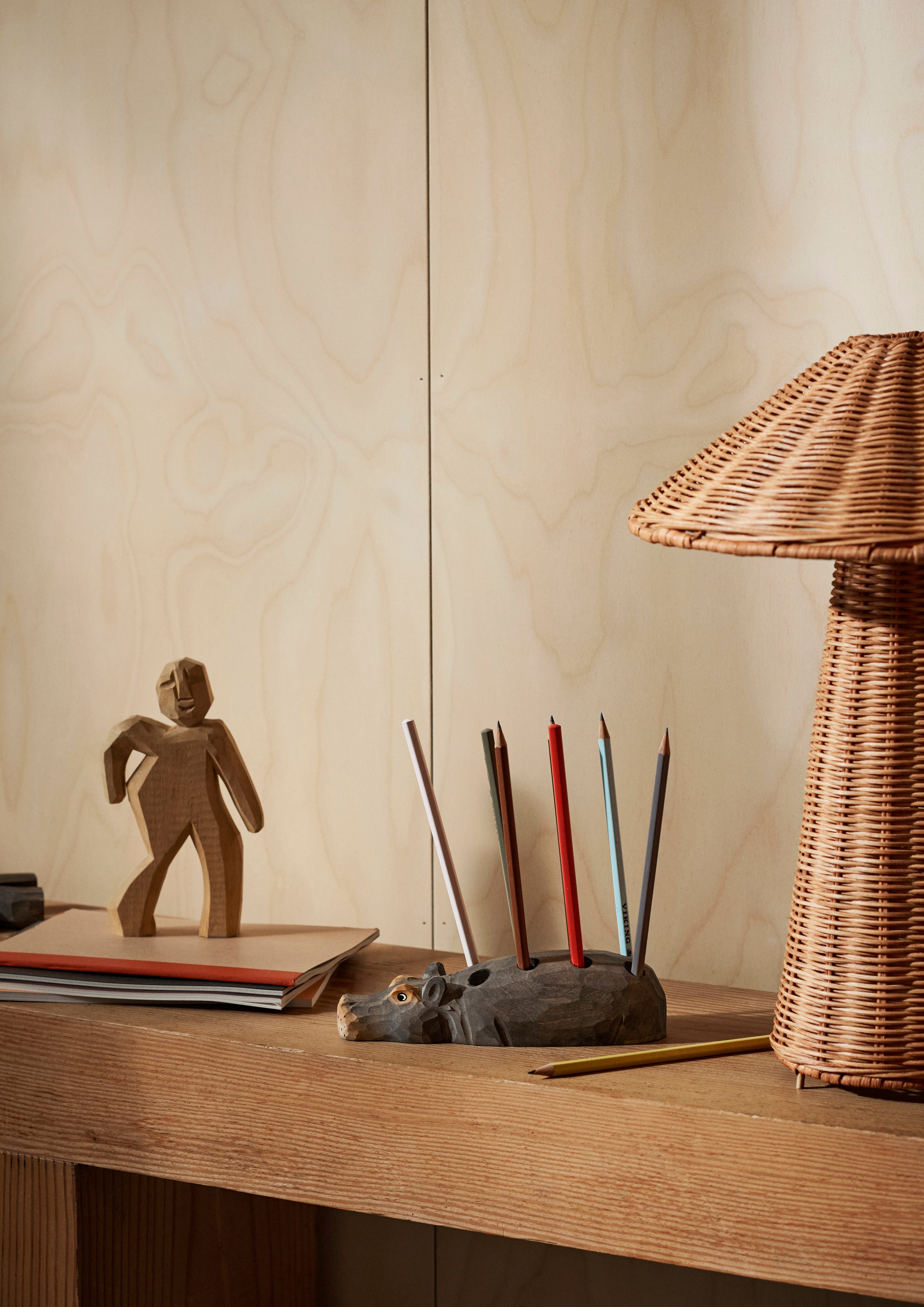 Stolní lampa DOU ratan