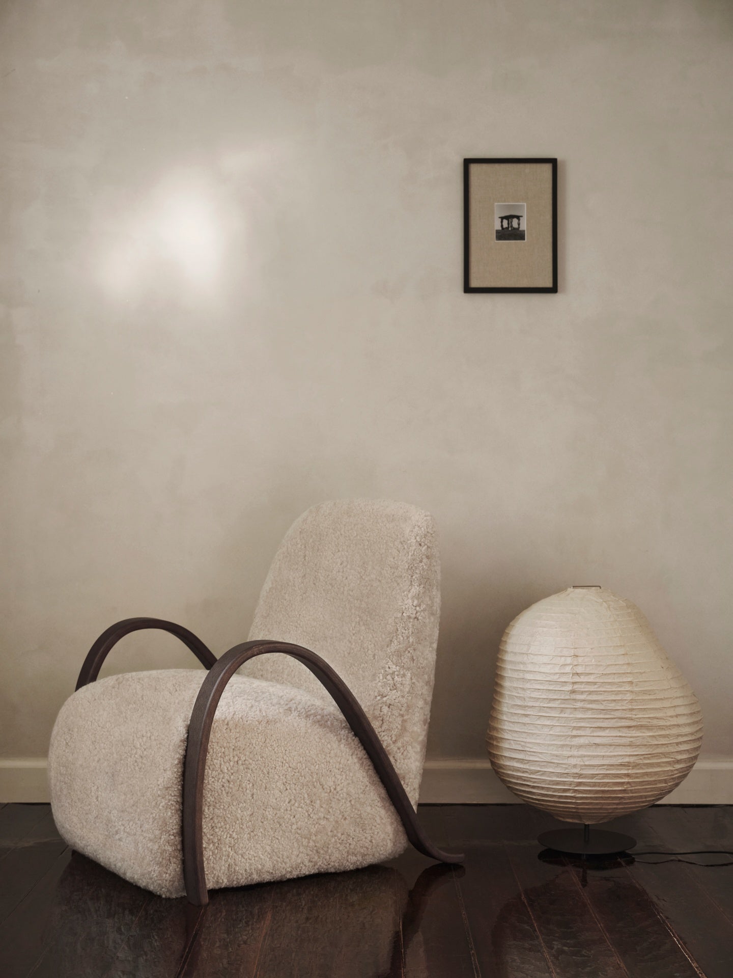 Stojací lampa KURBIS LOW papír Washi