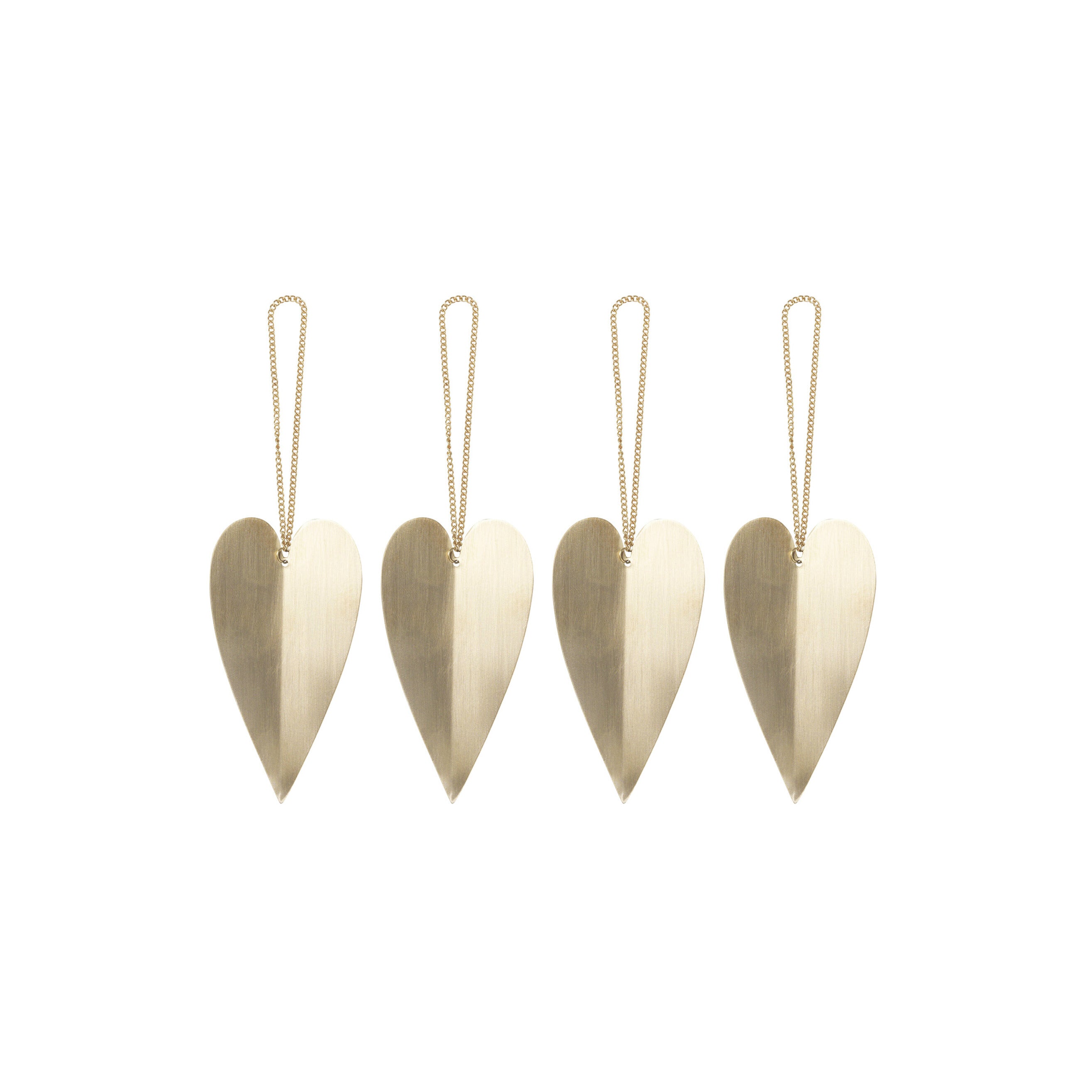 HEART brass Christmas decoration set