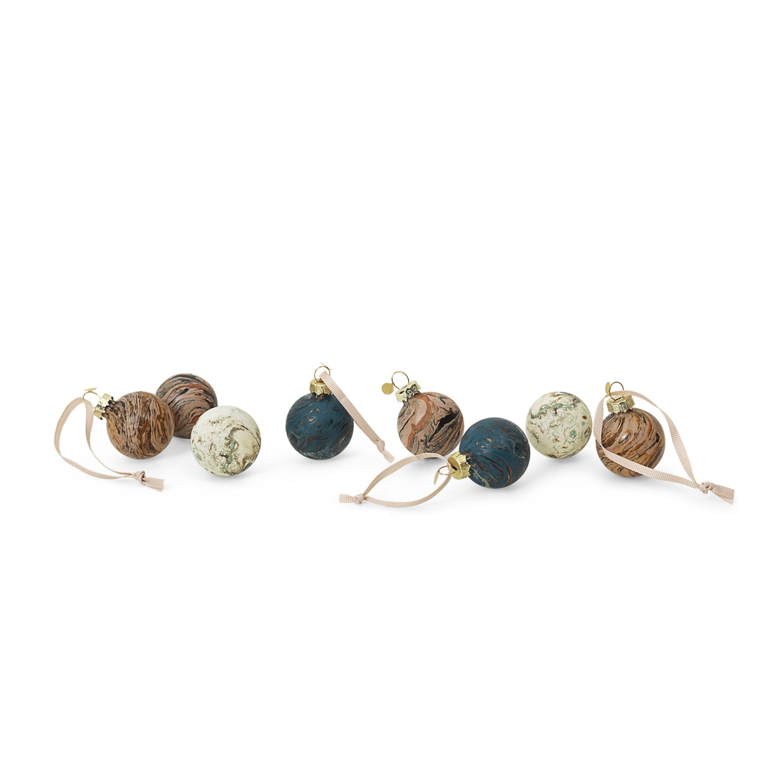 MARBLE colored bauble set
