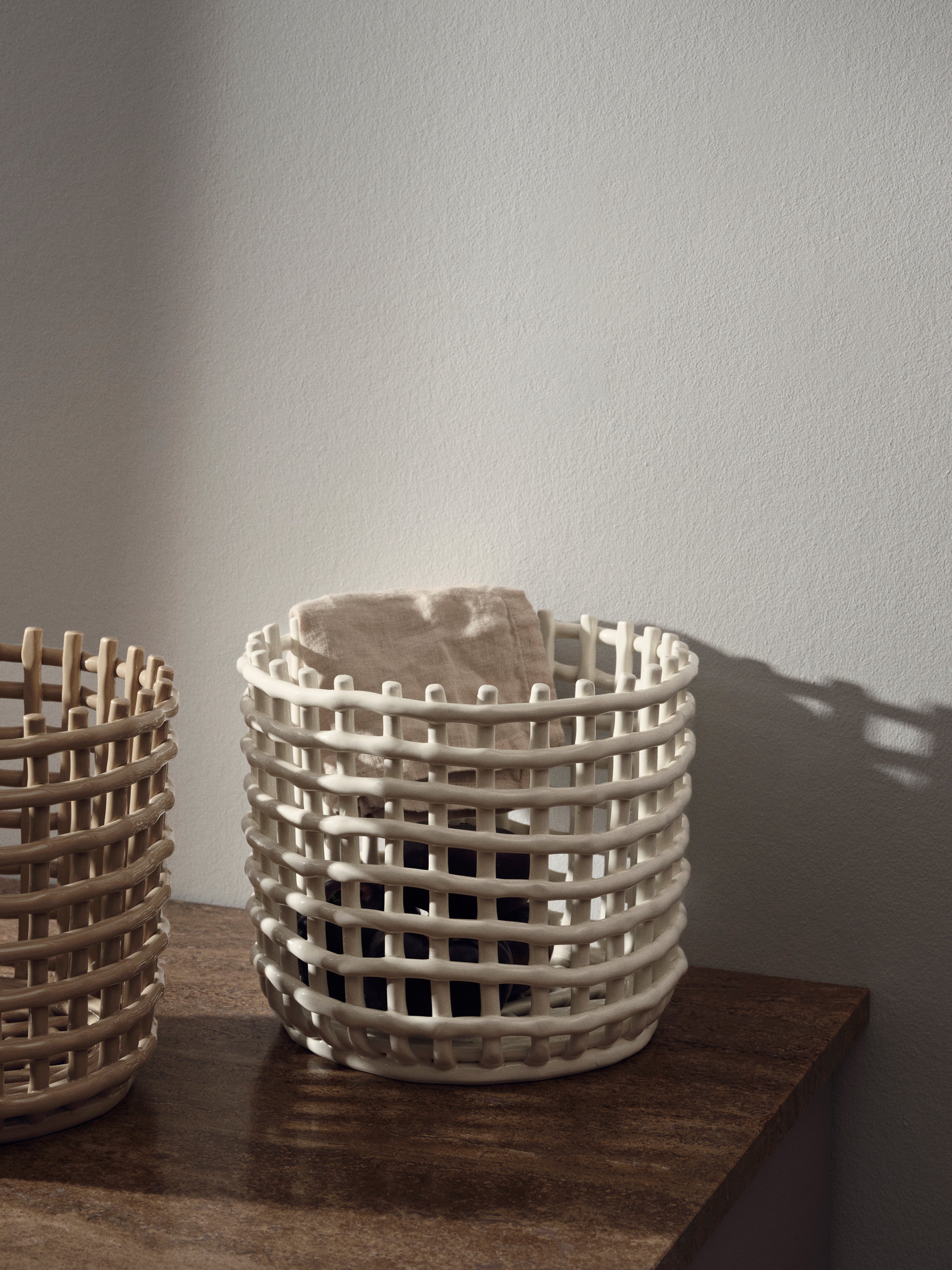 Koszyk CERAMIC BASKET biały