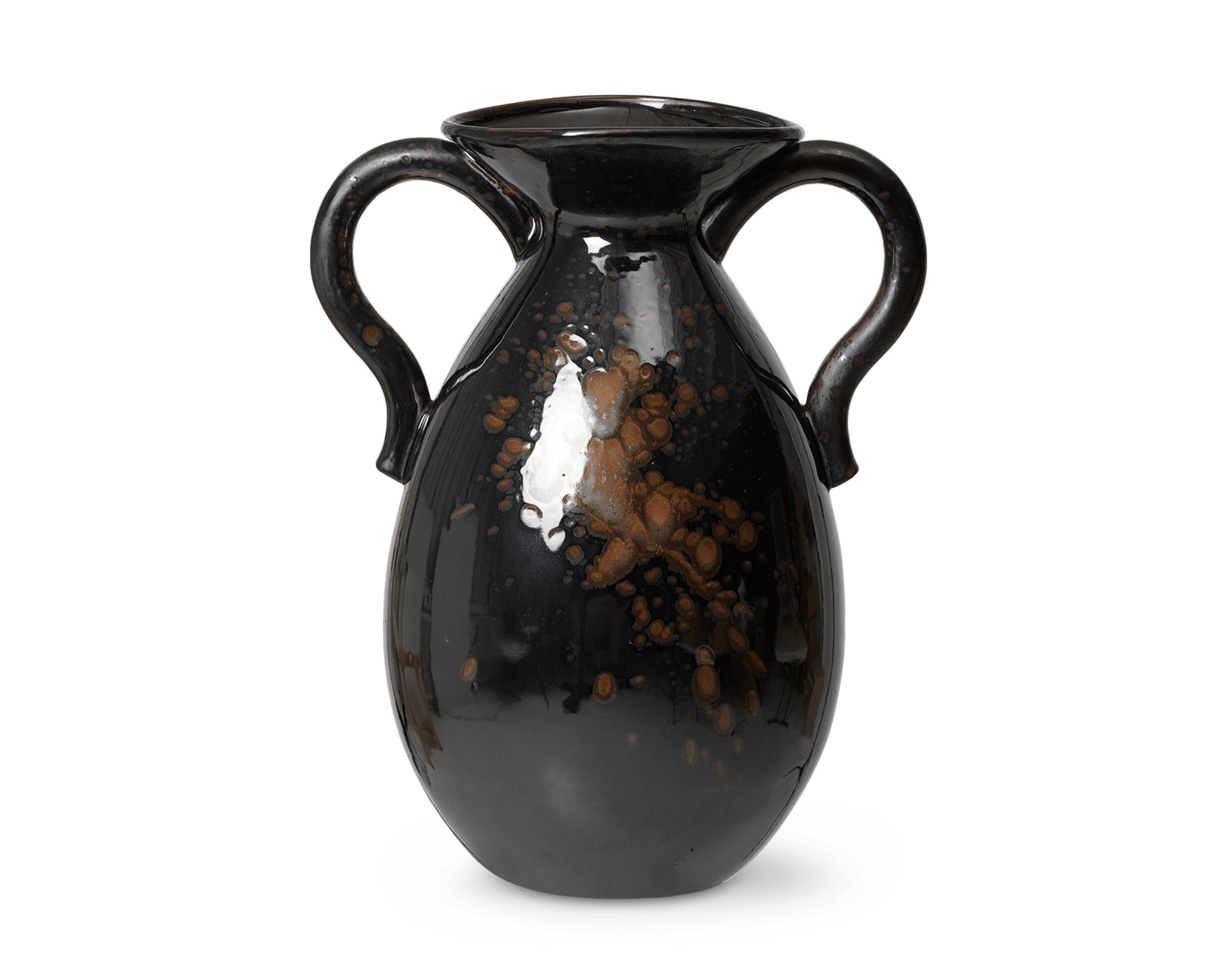 VERSO black floor vase with brown