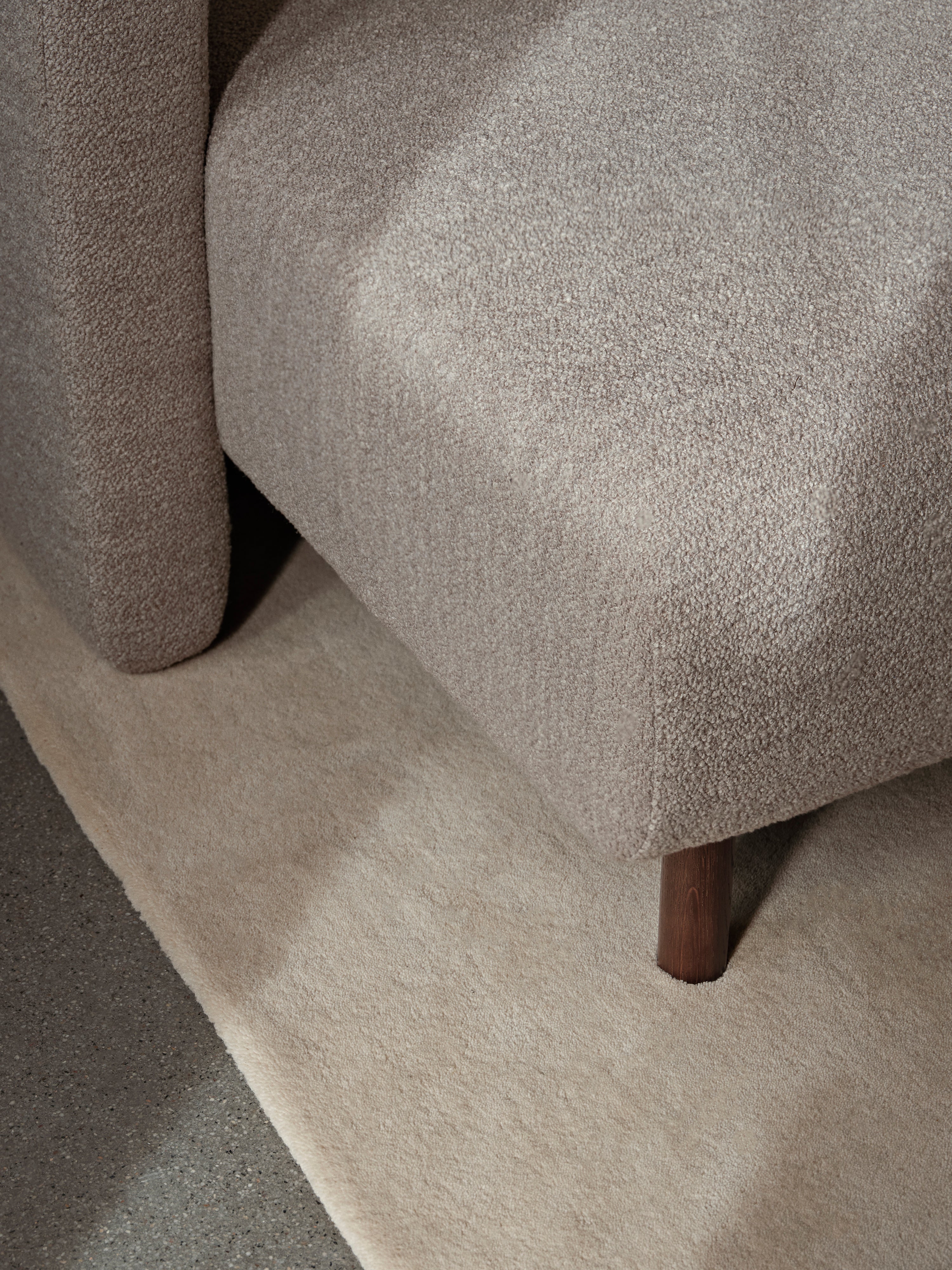 Dase modular sofa - left -handed soft bouclé dark brown