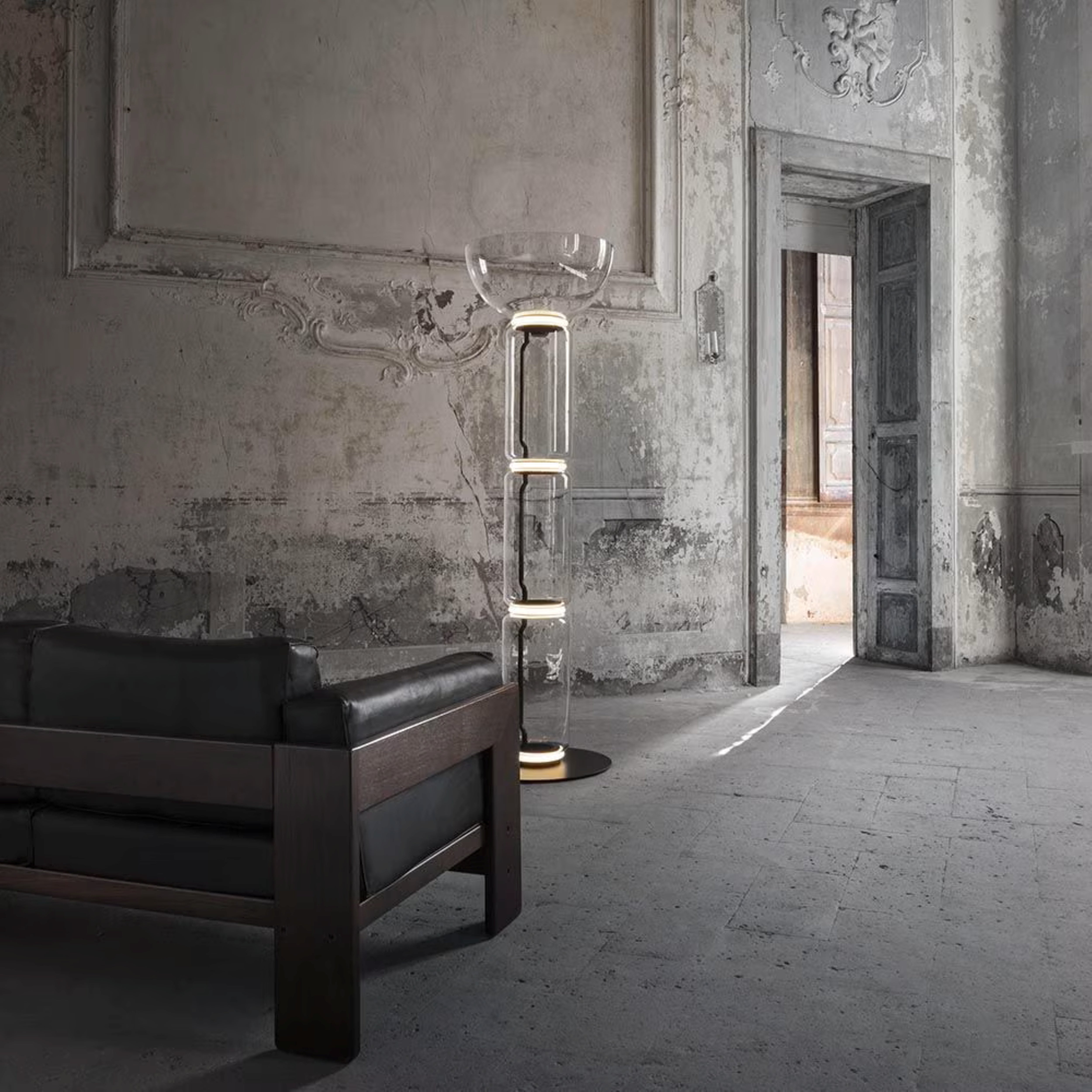 Stojací lampa NOCTAMBULE BOWL sklo