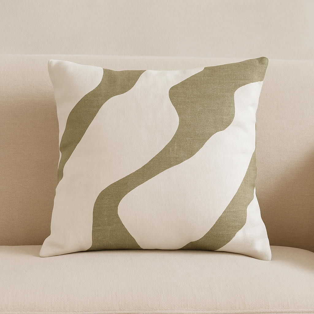 Fluso cushion cream with green