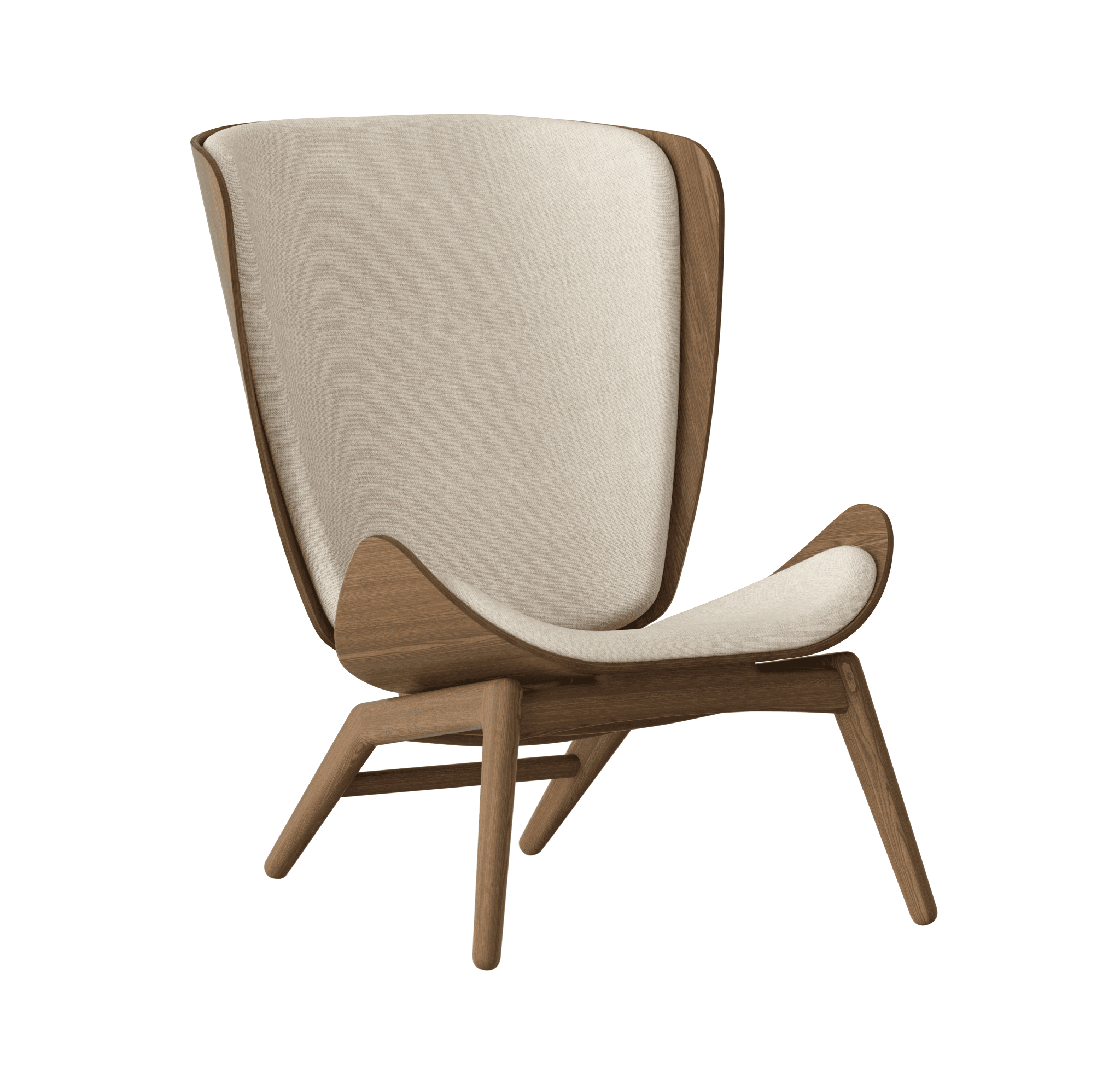 Fotel READER beżowy z ciemno dębową podstawą UMAGE    Eye on Design