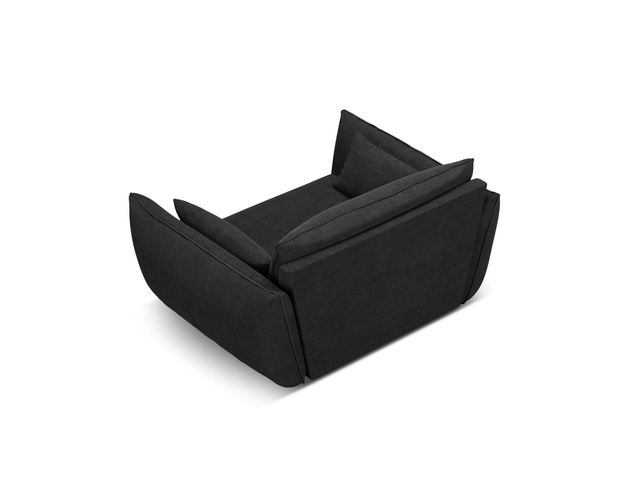 Fotel w tkaninie szenilowej VANDA czarny Mazzini Sofas    Eye on Design