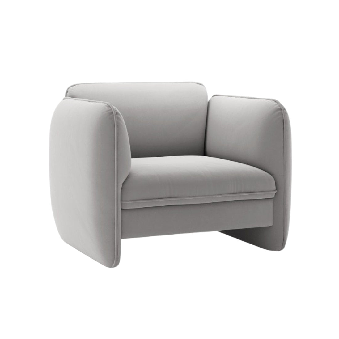 Velvet Armchair GEORGIA Light Gray