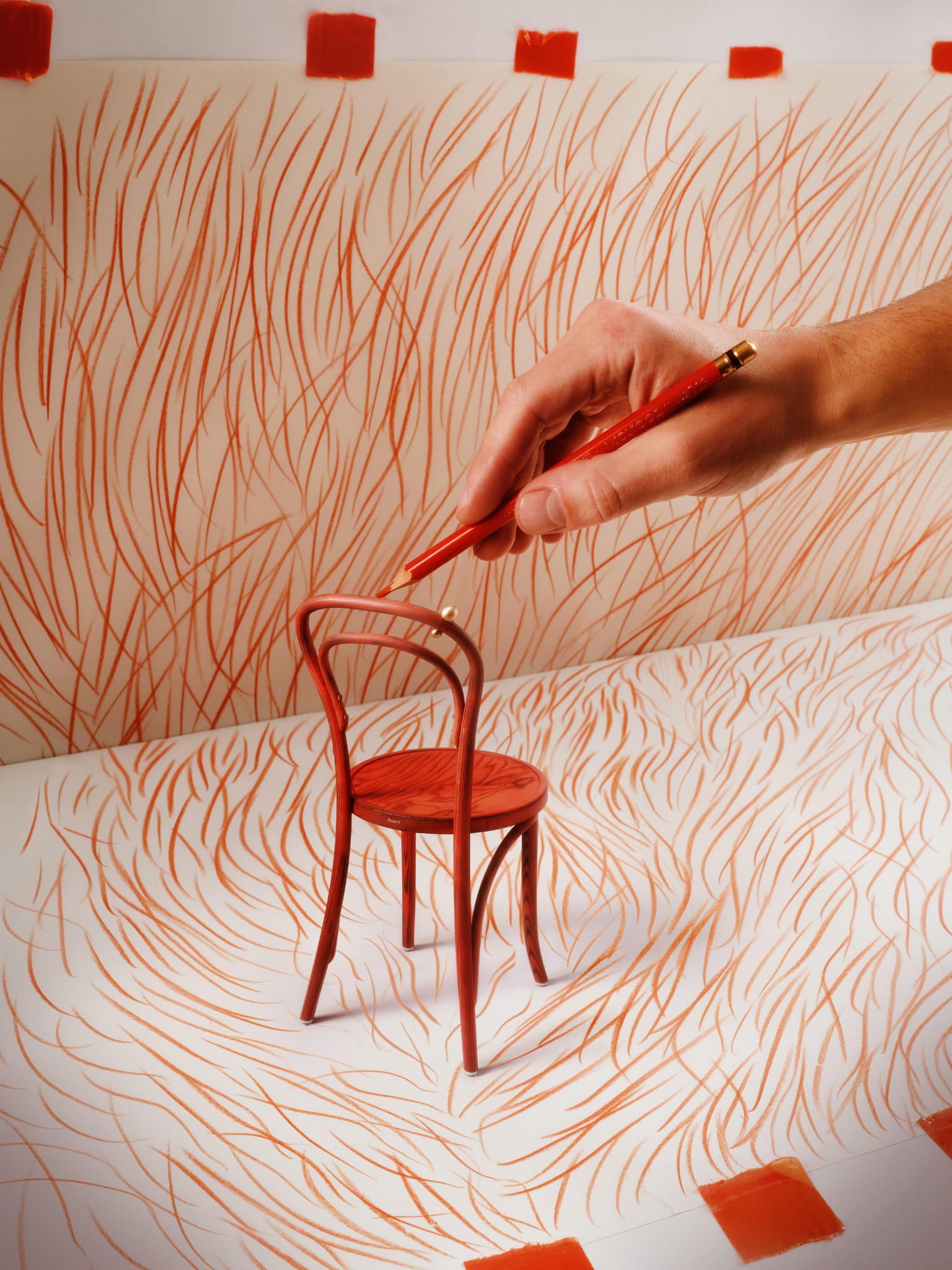 Chair A-1889 FUOCO ARANCIA Jesion wood