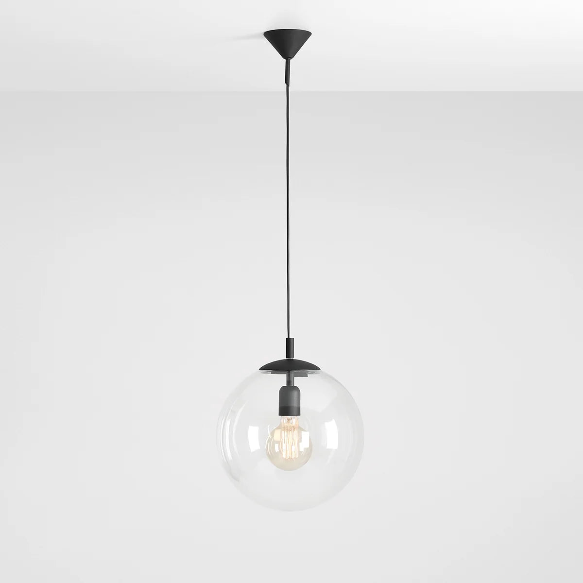 Black globe hanging lamp