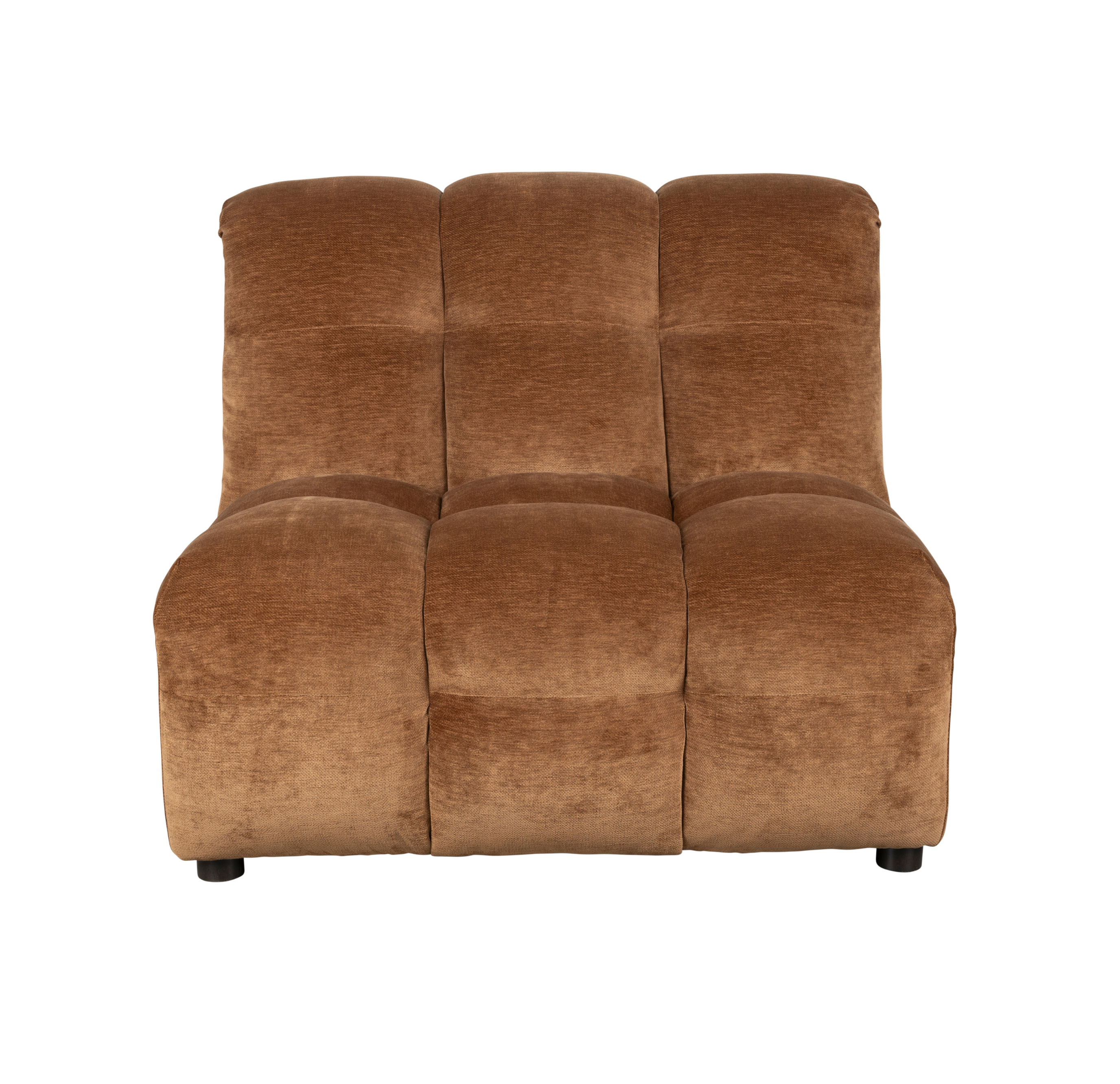HACKMAN Modular Sofa - Central Element in Cognac Velvet