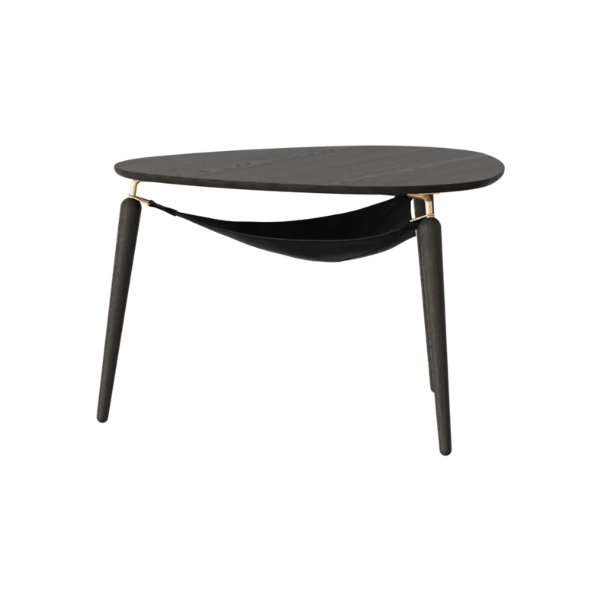 HANG OUT coffee table black oak with golden supports