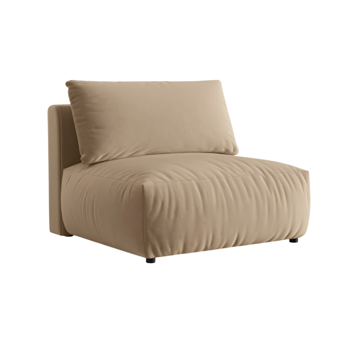 CHRIS velvet modular sofa - wide central sand element