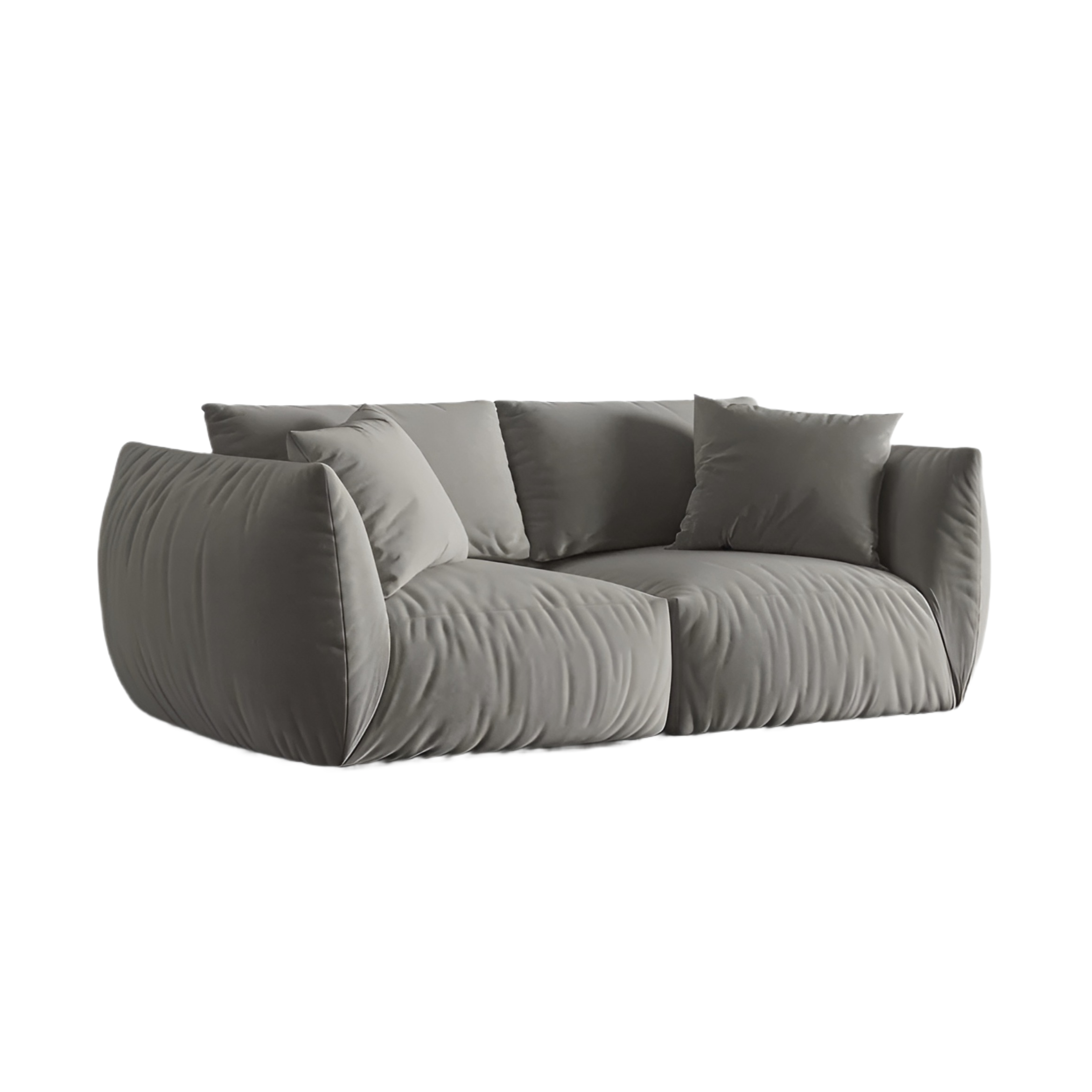 Sofa sametová 3-osobová CHRIS šedá