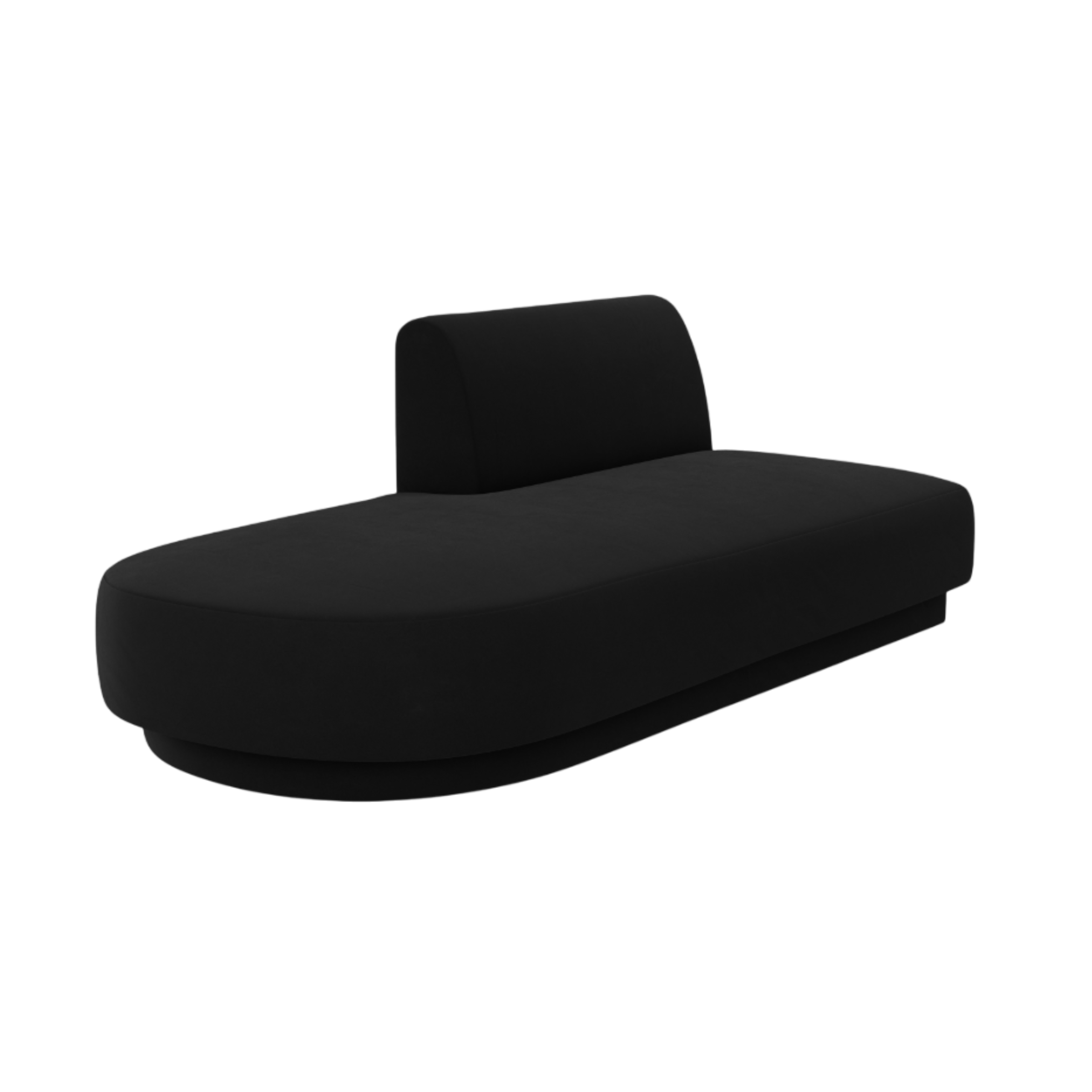 Szezlong 2-osobový sametový levostranný MILEY černý