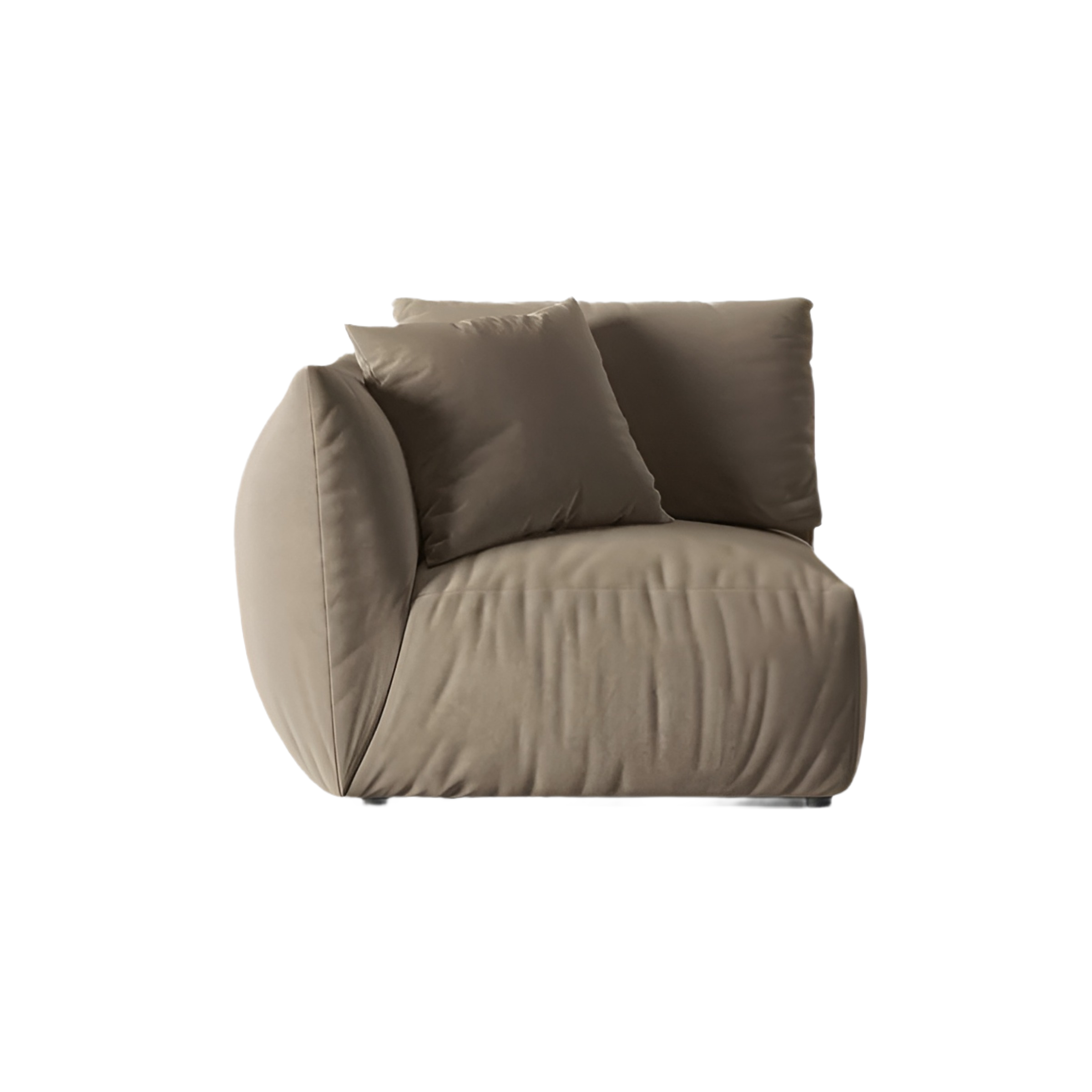 CHRIS Velvet Modular Sofa - Left Element in Light Brown