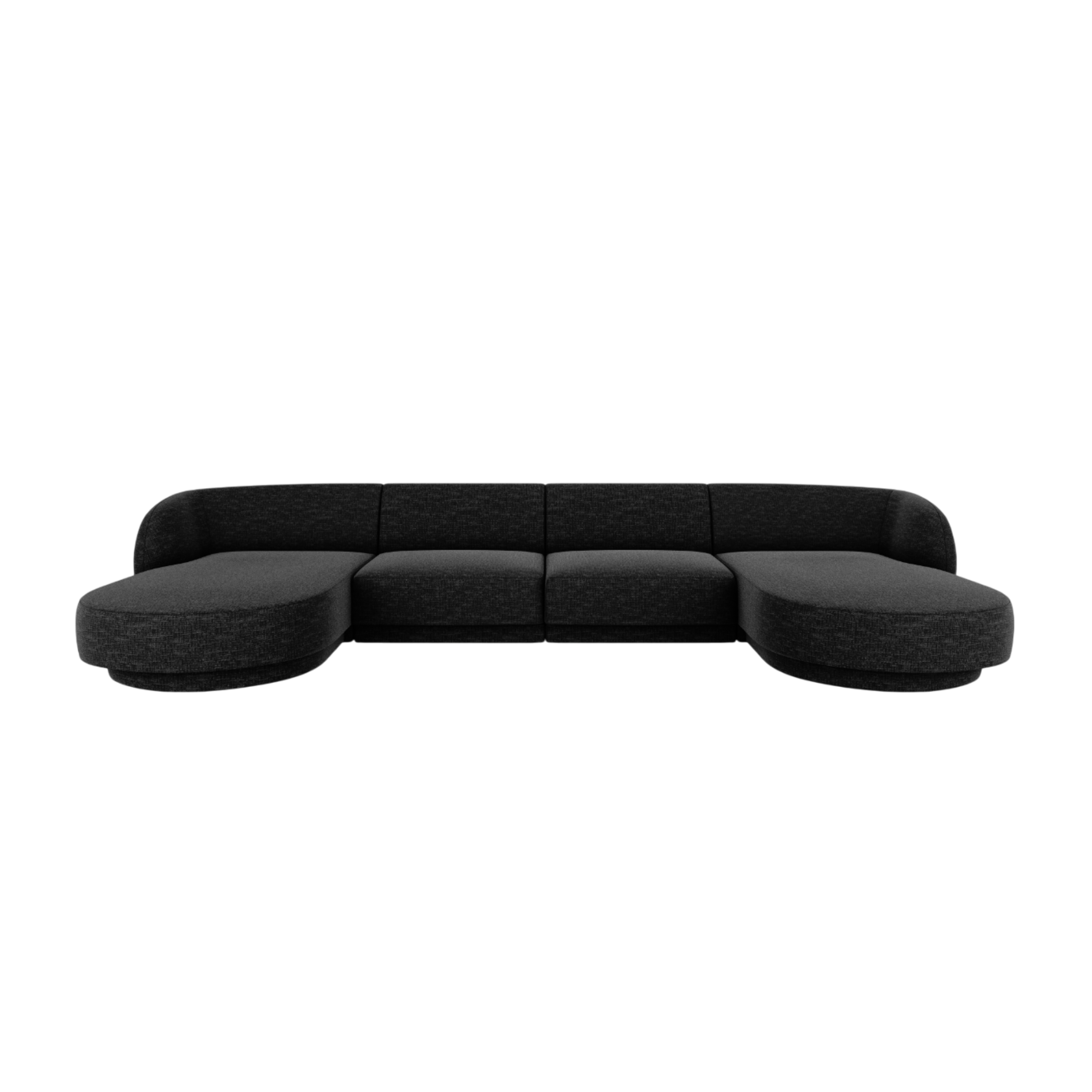 U-shaped Corner Sofa MILEY black chenille