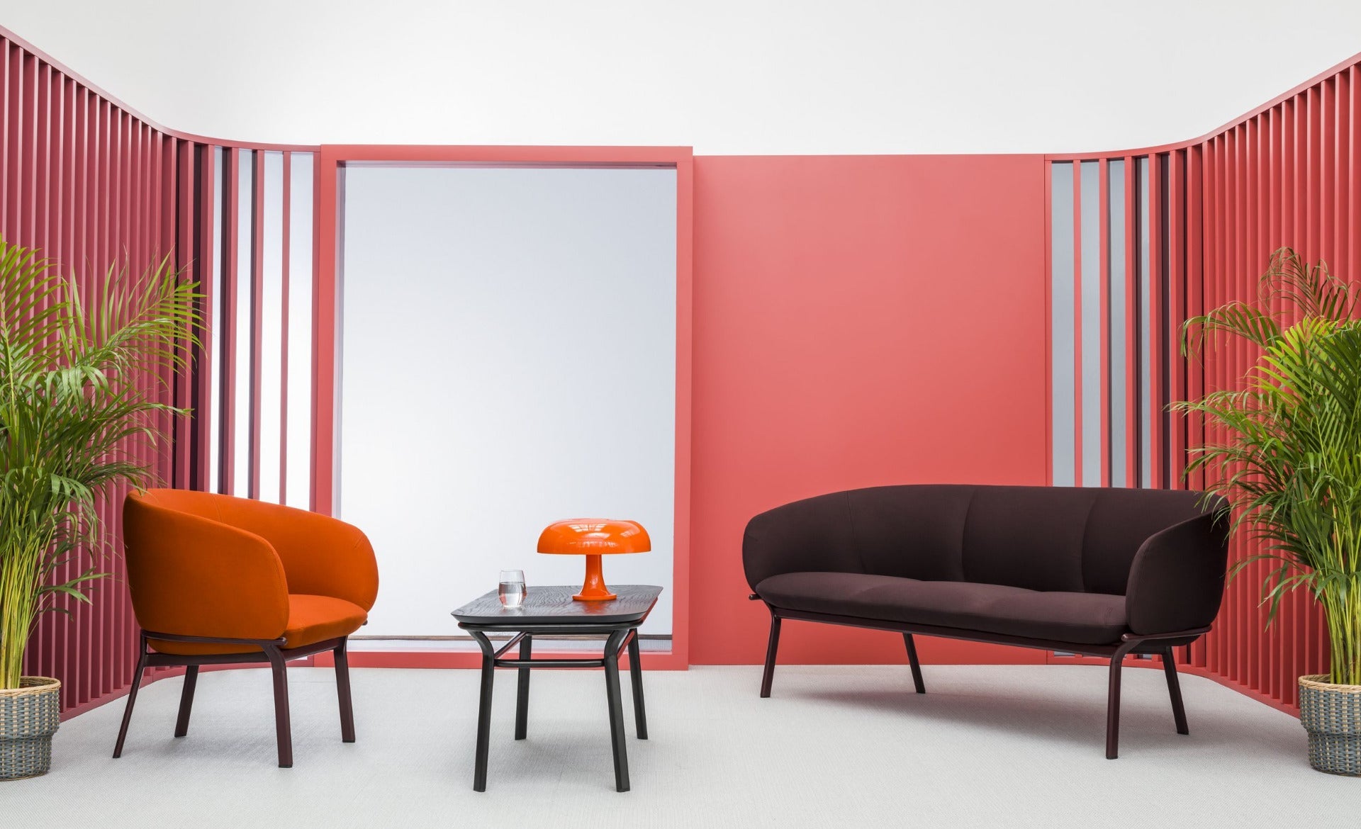 Grace Veneer table with a metal base