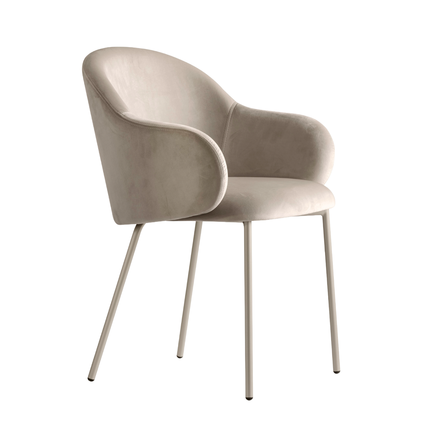 Holly FAB Armchair Upholstered with Beige Metal Base