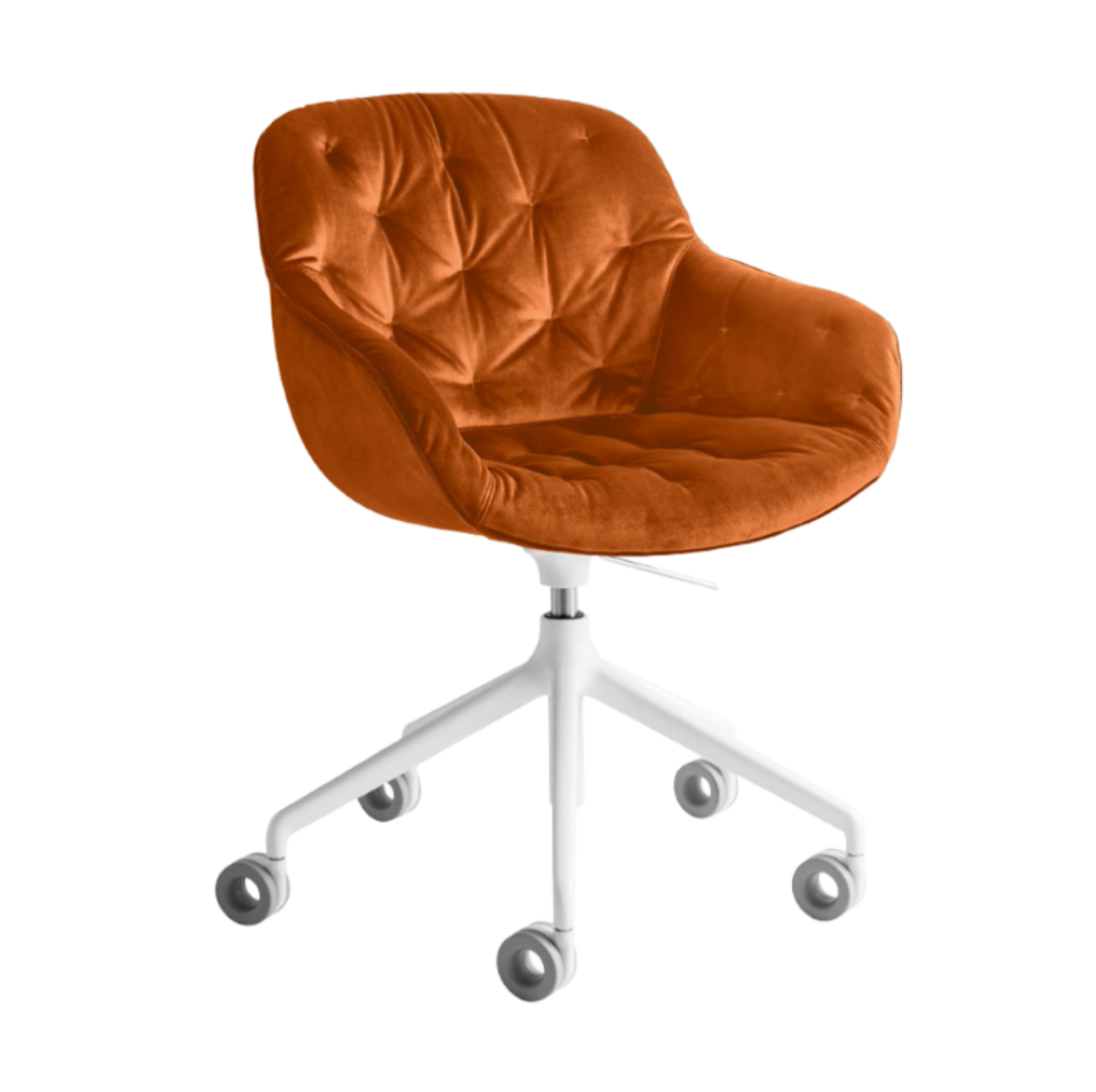 Kancelářská židle IGLOO prošívaná čalouněná s bílým podstavcem