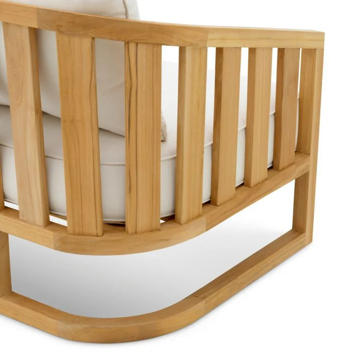 ARUBA Cream Outdoor Armchair with Wooden Base