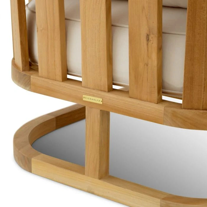 ARUBA Cream Outdoor Armchair with Wooden Base