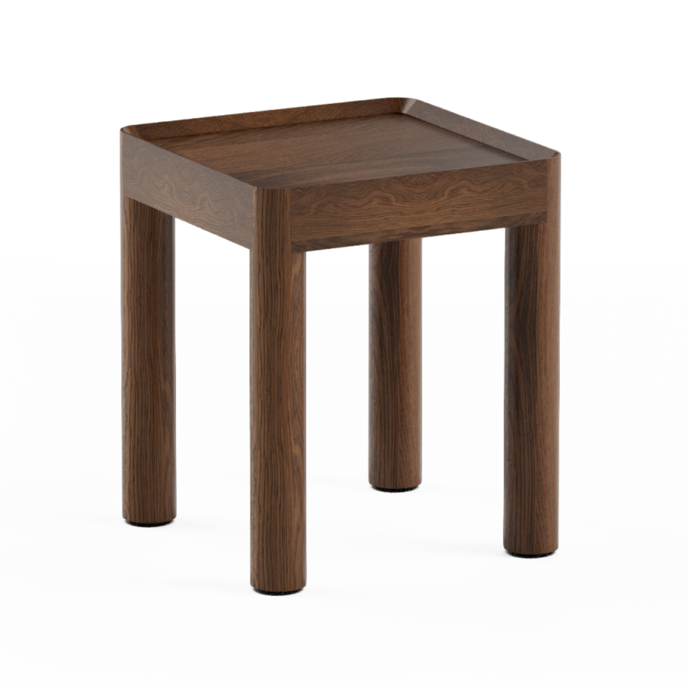 Inset High Side Table Dark Oak Wood