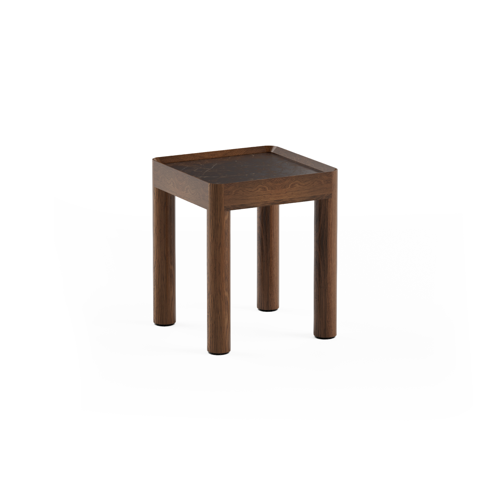Inset High Side Table Dark Oak Wood