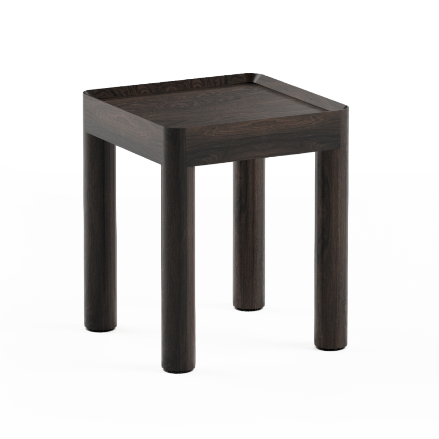 Inset High Side Table in Ebony Oak Wood