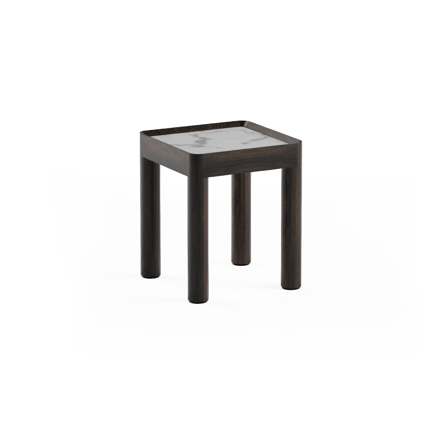 Inset High Side Table in Ebony Oak Wood
