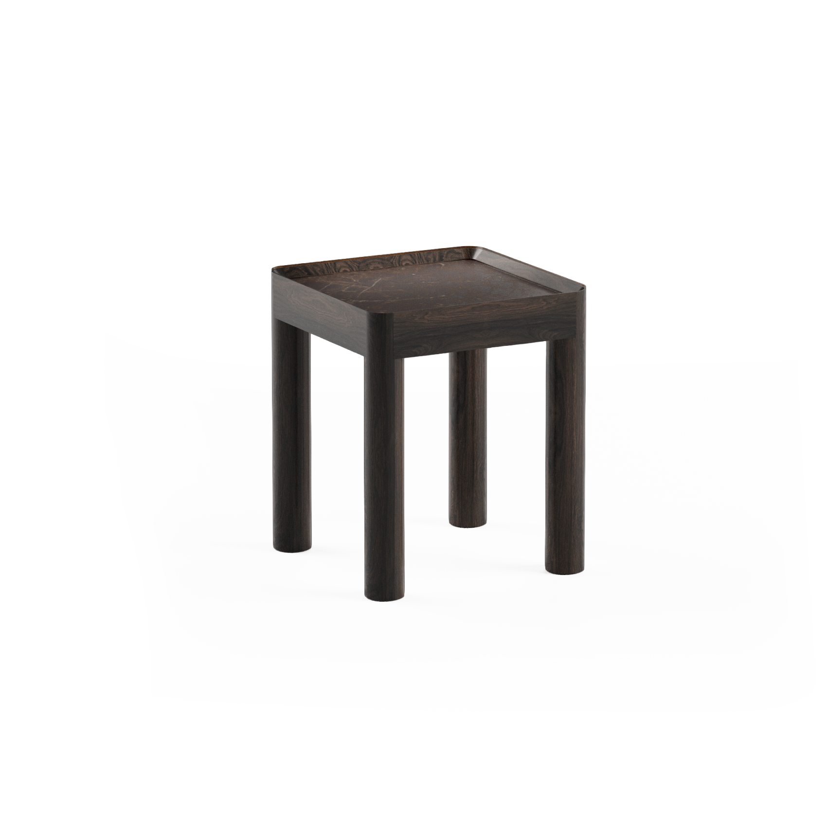 Inset High Side Table in Ebony Oak Wood