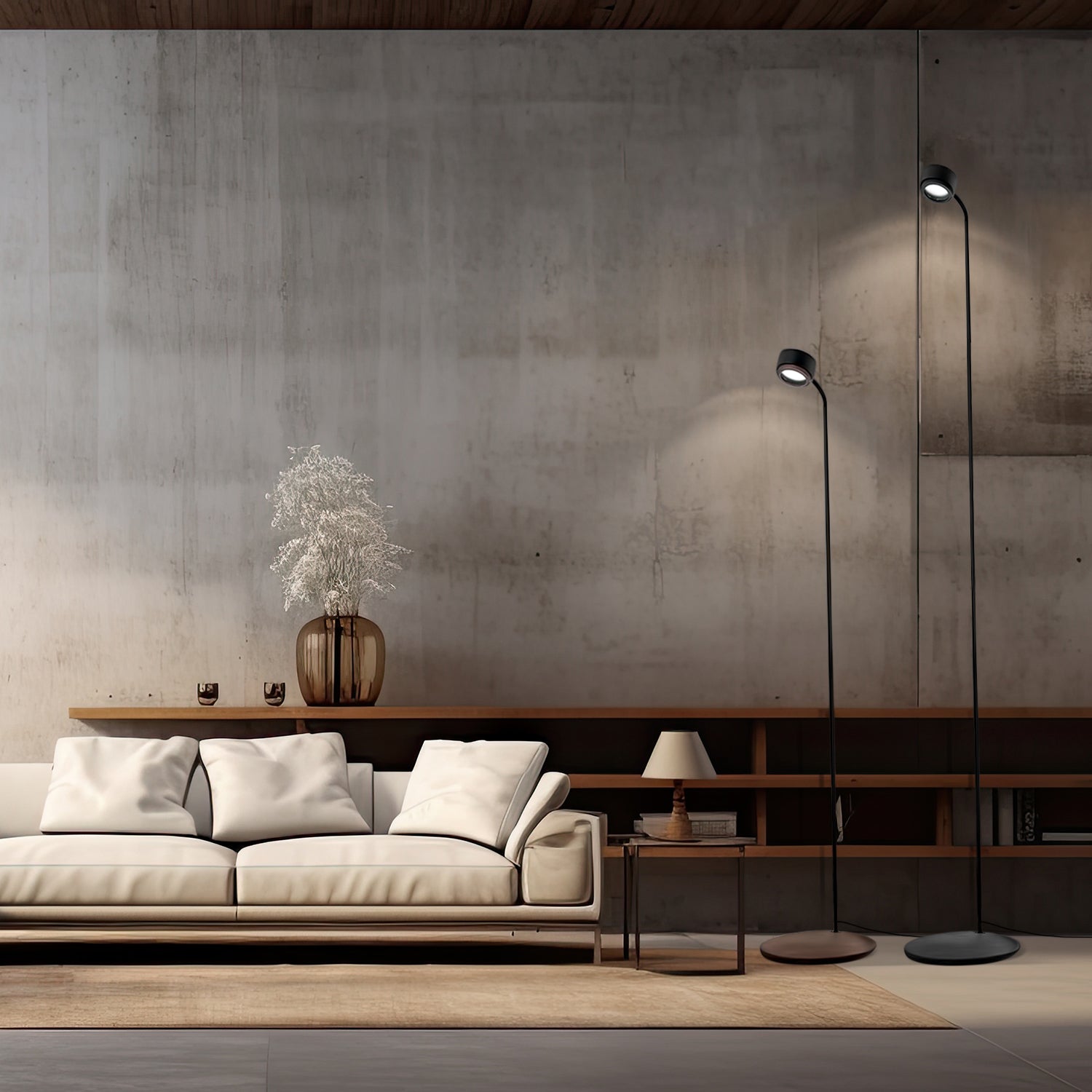 Stojací lampa na čtení JUBI hliník s betonem