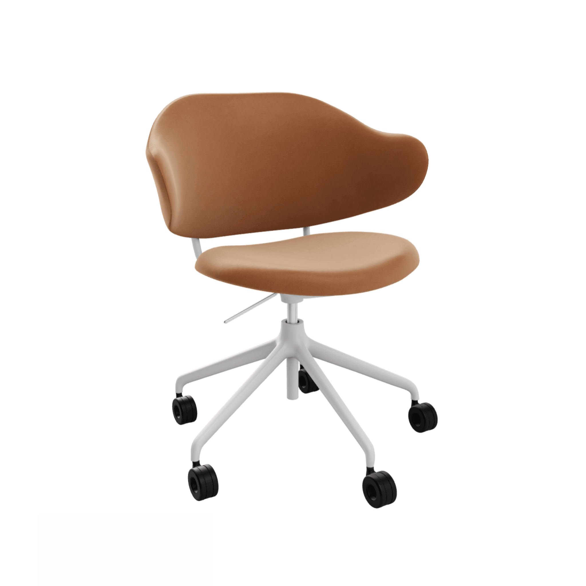 Krzesło biurowe HOLLY koniakowa ekoskóra Calligaris matowa biel   Eye on Design