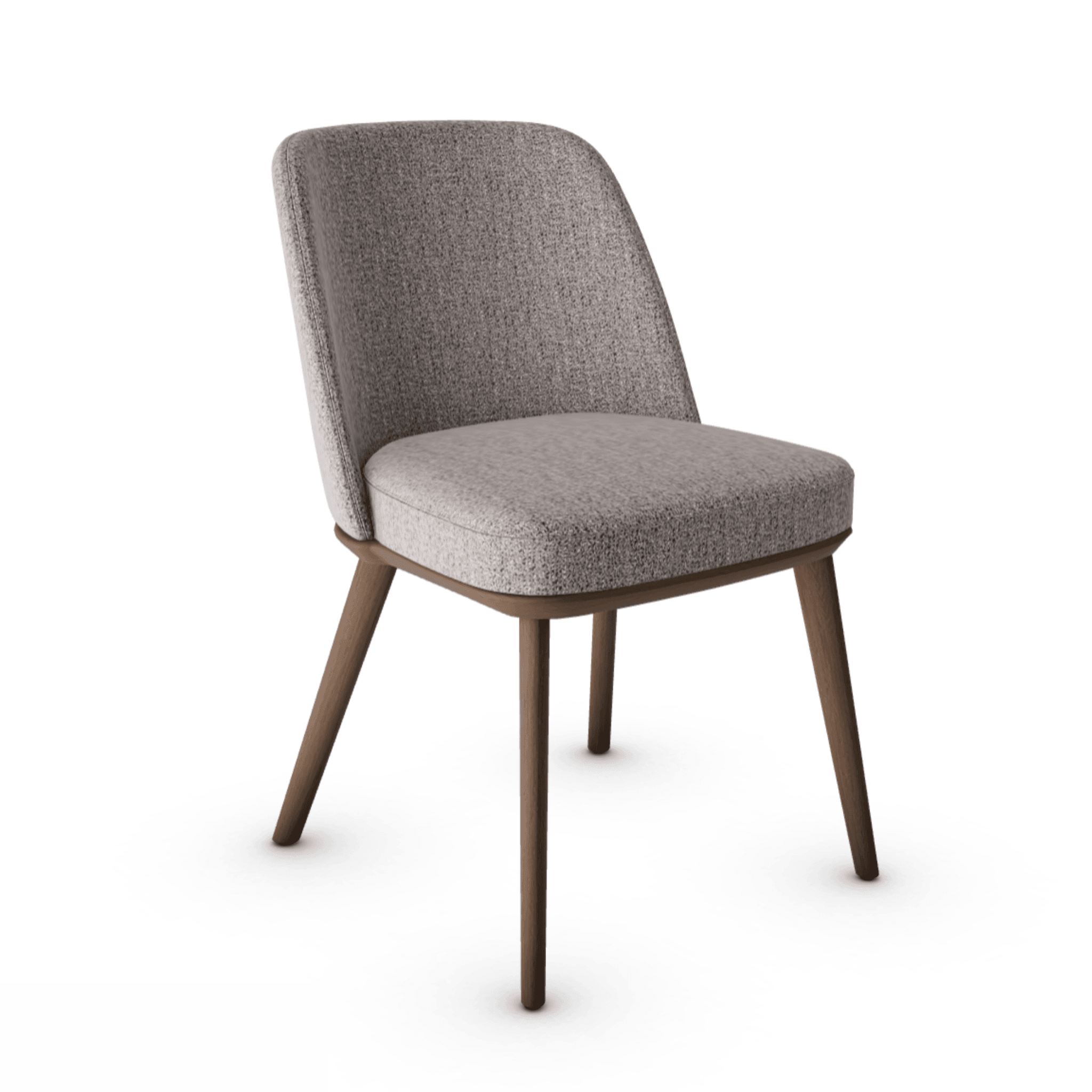 Krzesło FOYER boucle taupe z drewnianą podstawą Calligaris drewniana ciemnobrązowa   Eye on Design