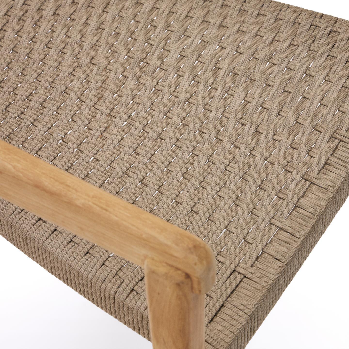 Krzesło ICARO lite drewno tekowe z beżowym wykończeniem La Forma    Eye on Design