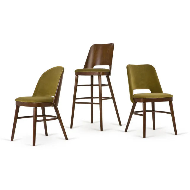 Židle SHELL A-0045 čalouněná s bukovou základnou