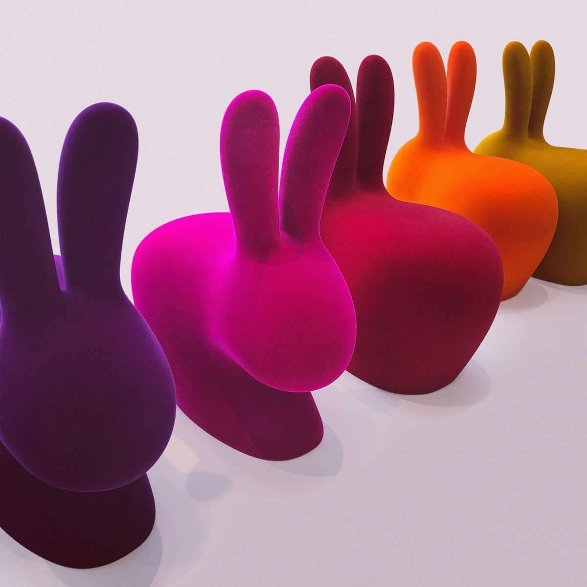 Krzesło RABBIT VELVET musztardowy Qeeboo    Eye on Design