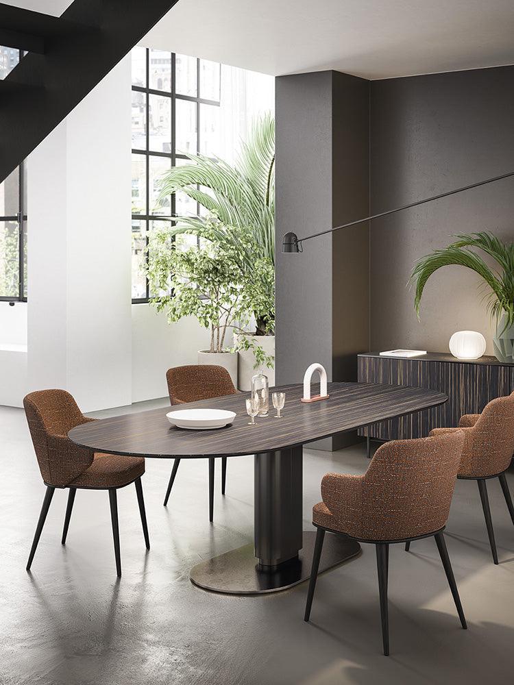 Krzesło skórzane z podłokietnikami FOYER jasnobrązowy z drewnianą podstawą Calligaris    Eye on Design