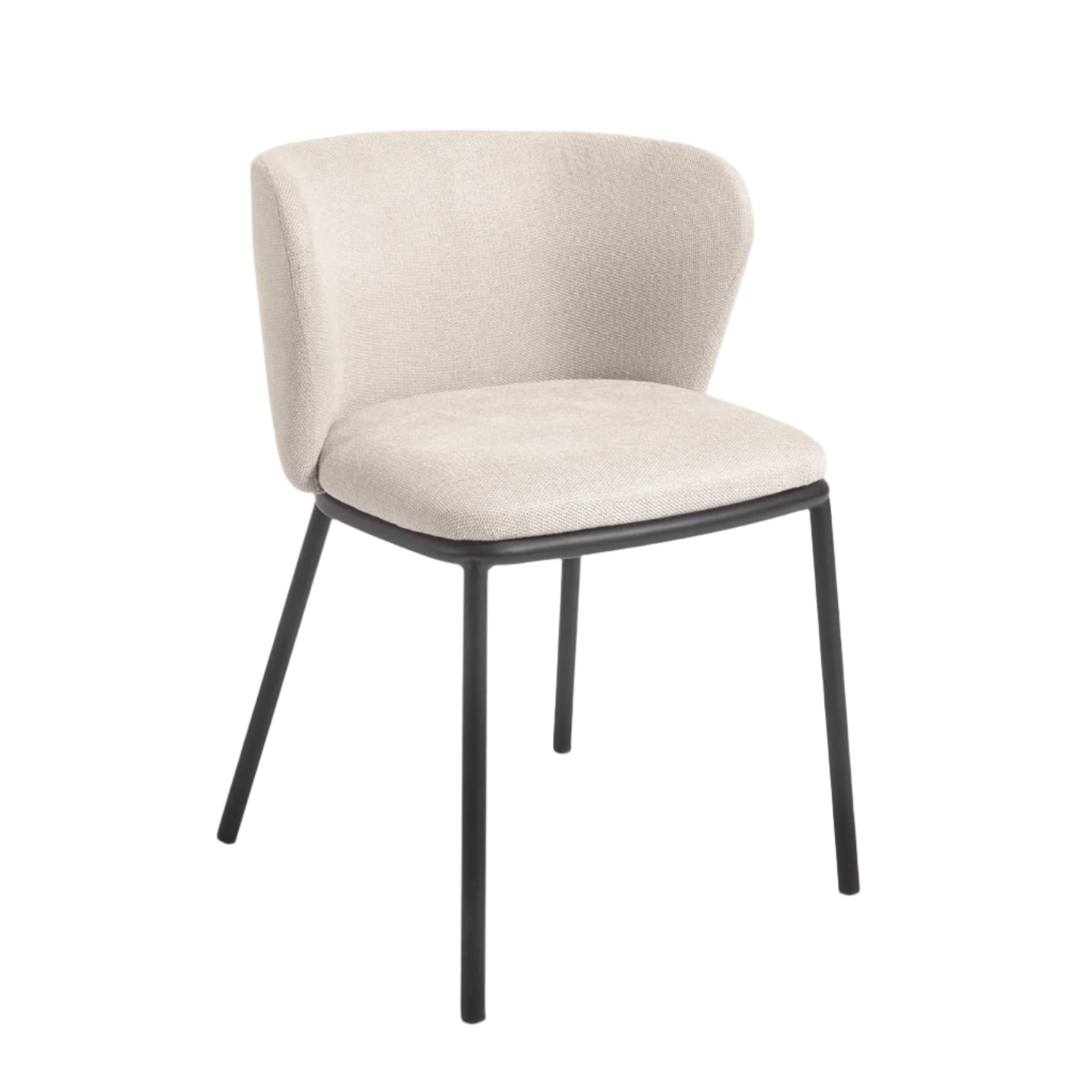 Krzesło w tkaninie szenilowej CISELIA beżowy La Forma    Eye on Design