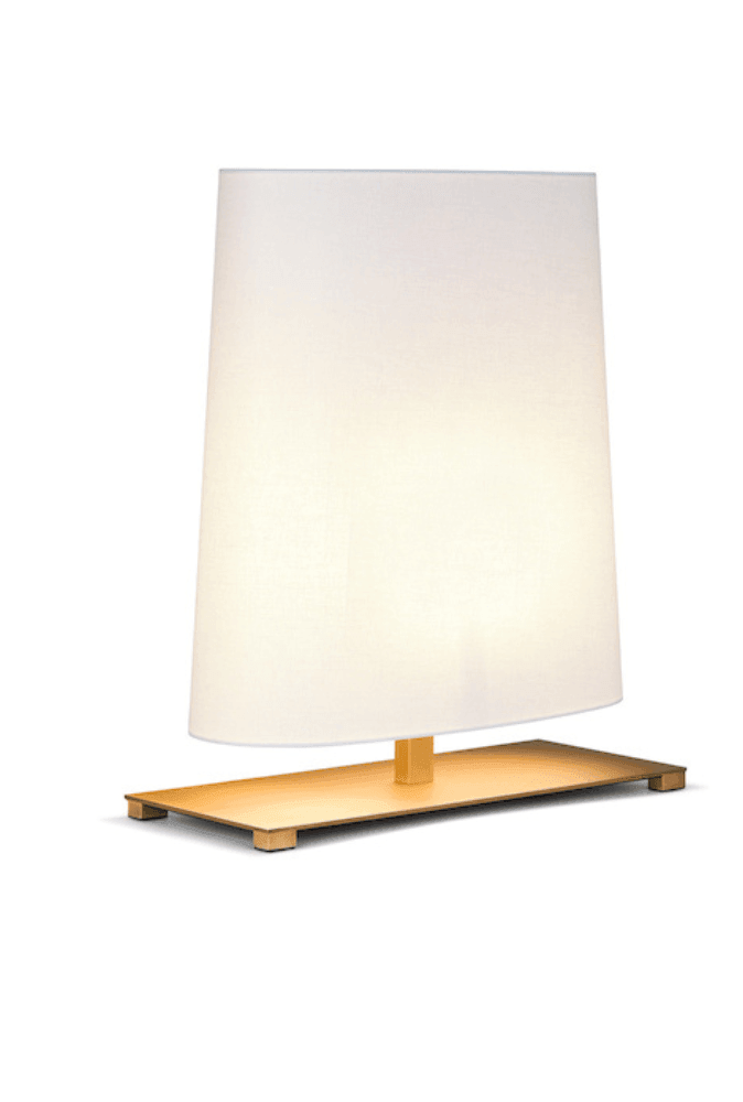 Lampa stołowa OVALE satynowy brąz z białym kloszem Contardi    Eye on Design