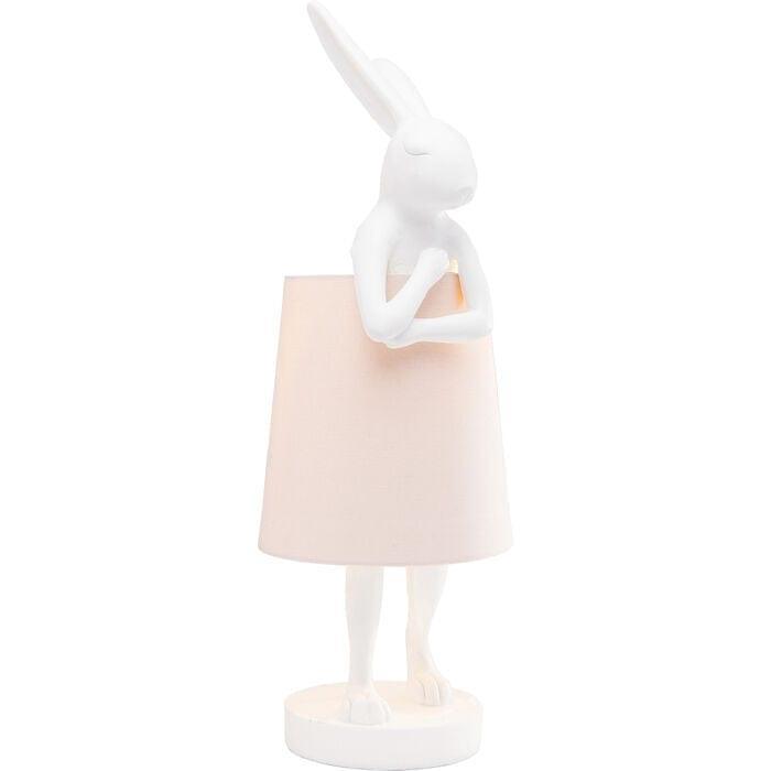 Lampa stołowa RABBIT biały z różowym kloszem Kare Design    Eye on Design